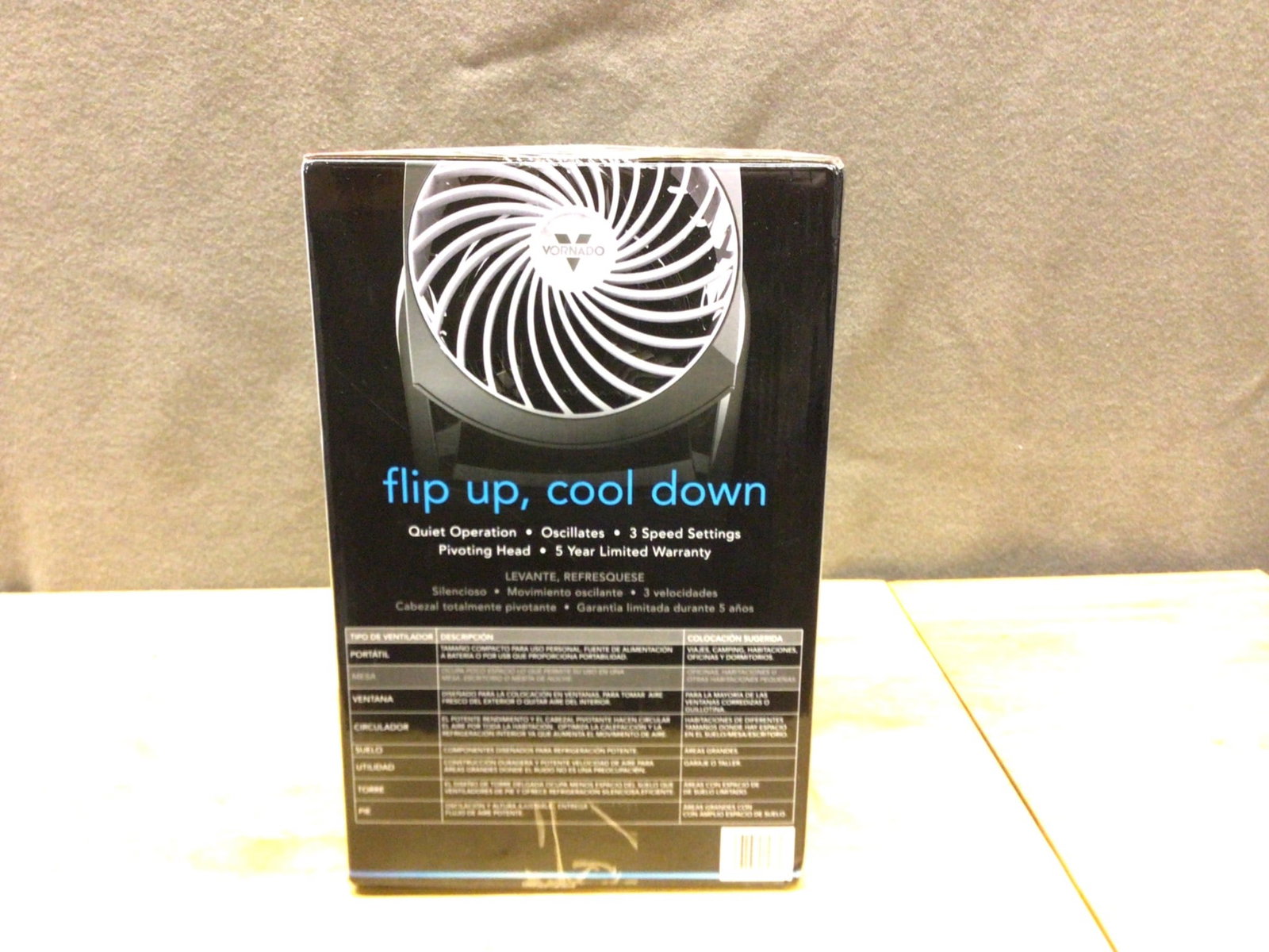Vornado Flippi V6 Personal Air Circulator Fan, Black, Brand New in Box - 2