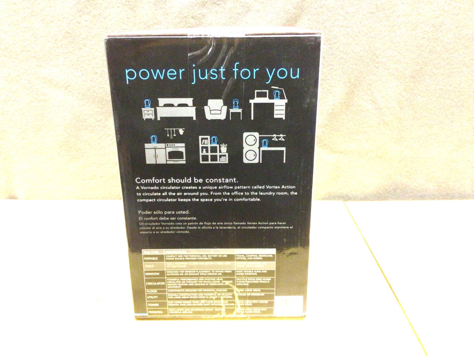 Vornado Flippi V6 Personal Air Circulator Fan, Black, Brand New in Box - 3