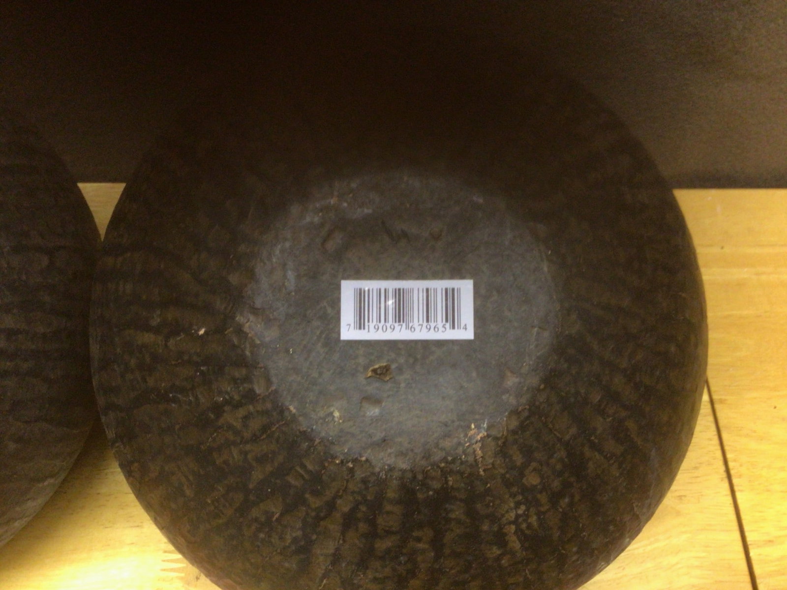 Dark Ceramic Hollow Vessels with Grooved Finish - 2