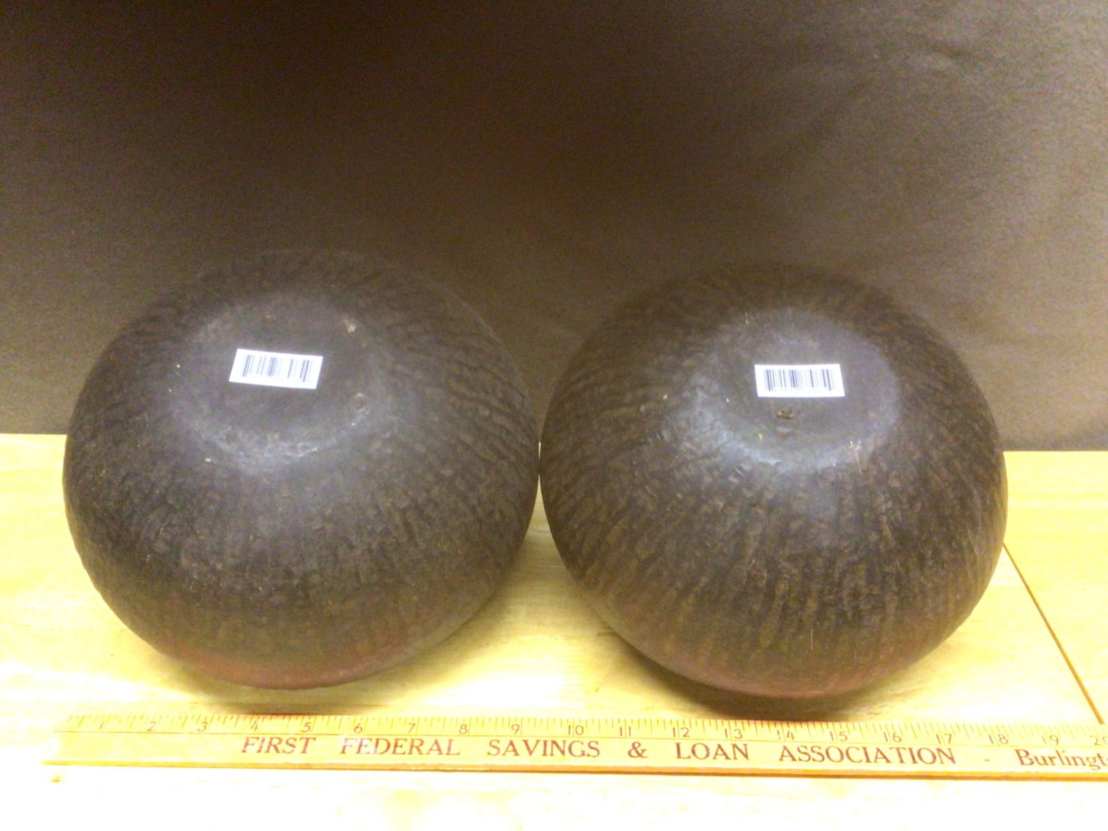 Dark Ceramic Hollow Vessels with Grooved Finish - 3