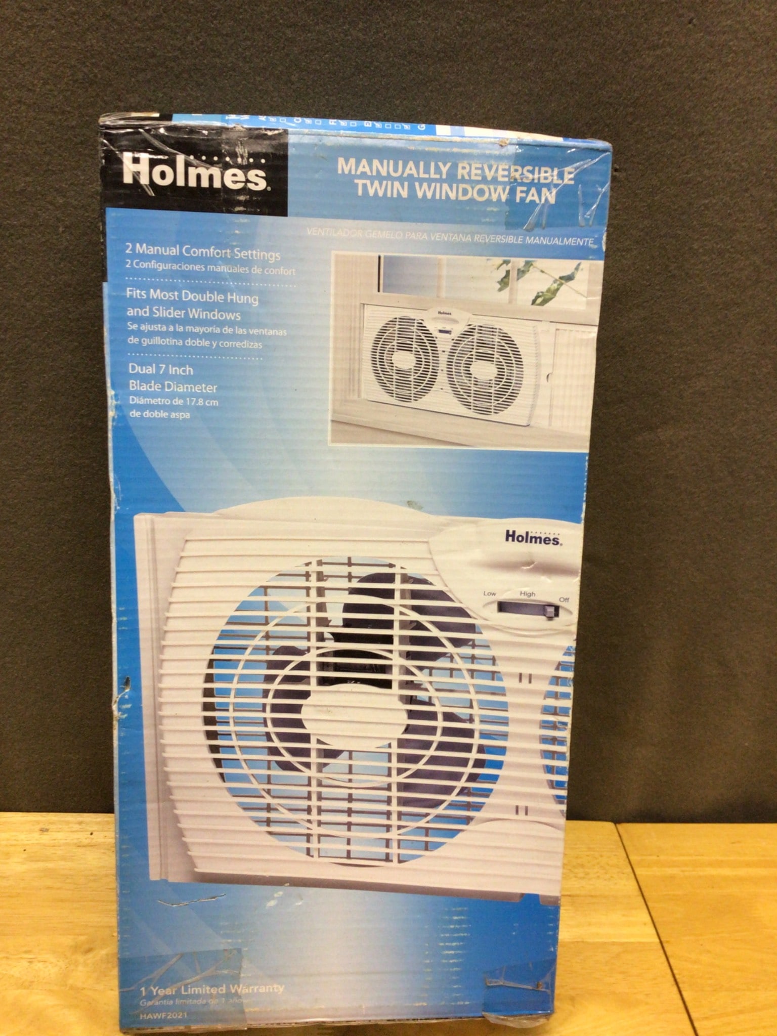 Holmes Manually Reversible Twin Window Fan - Brand New in Box: Holmes Manually Reversible Twin Window Fan, brand new and sealed in the original packaging. Features include dual 8-inch blades, adjustable extender panels for a customized fit, two manual comfort