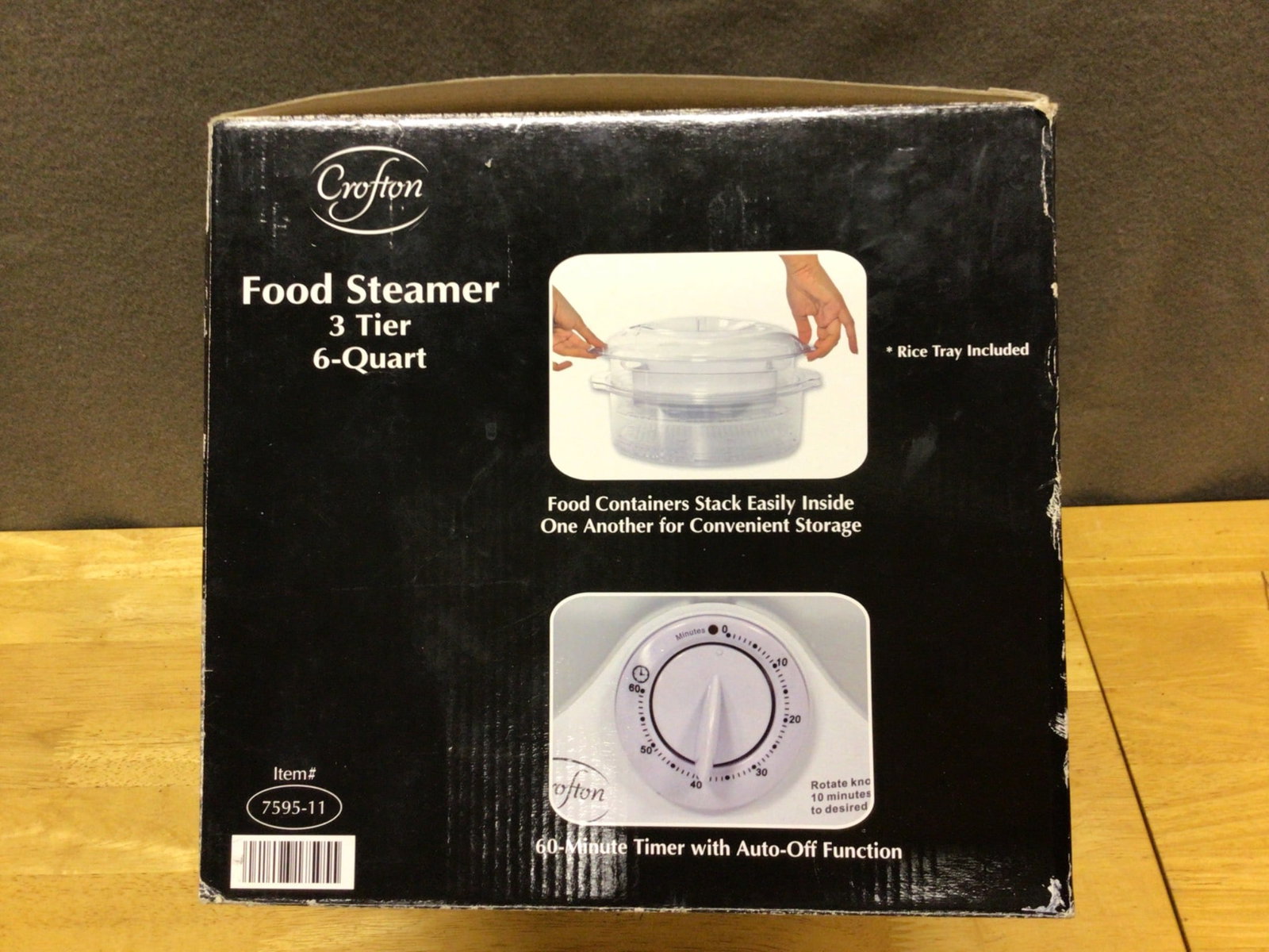 Crofton Food Steamer 3-Tier 6-Quart Model 57651-11 - 2