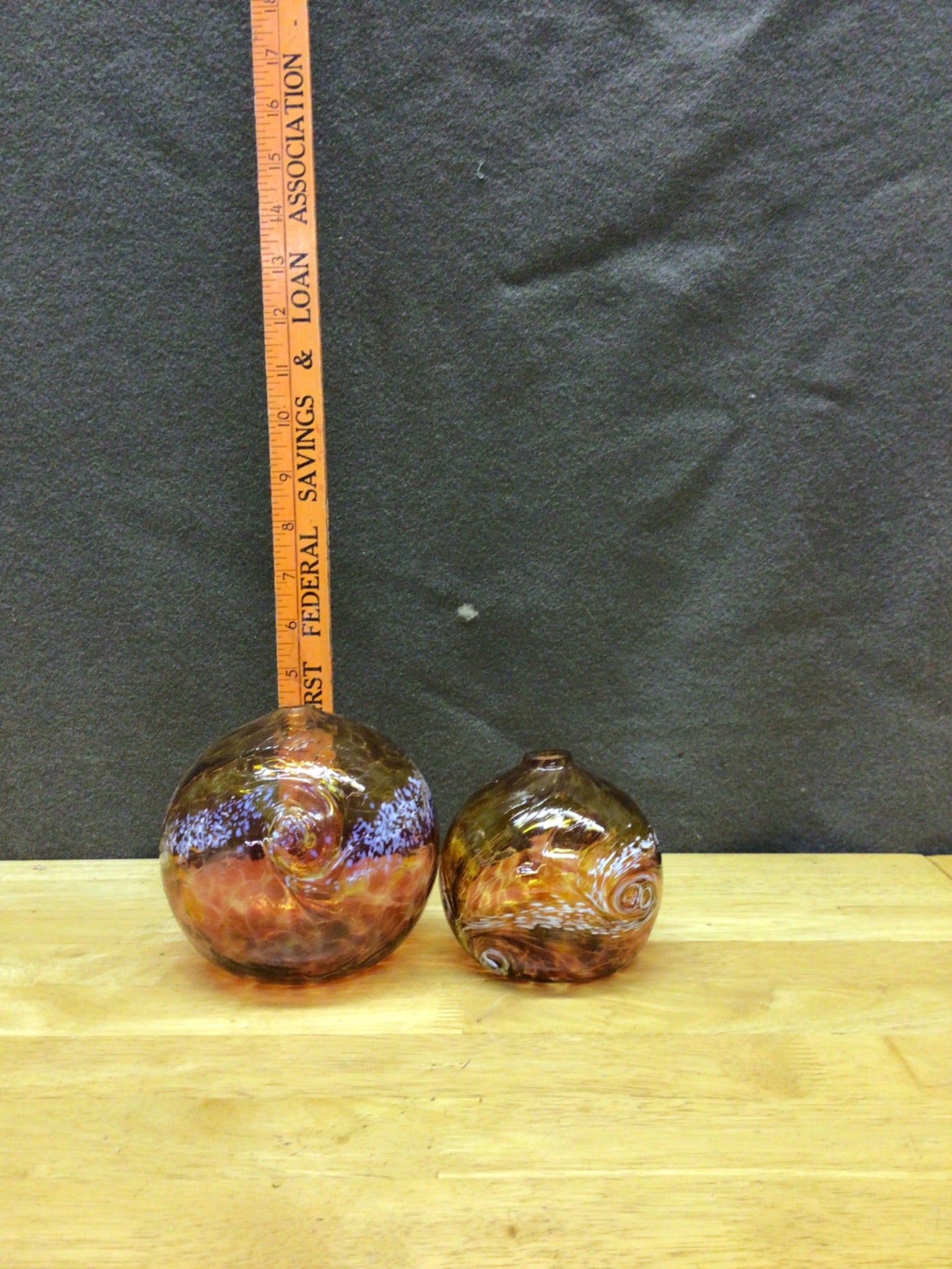 Hand-Blown Glass Vessels with Swirled Multicolor Pattern (1 of 4)