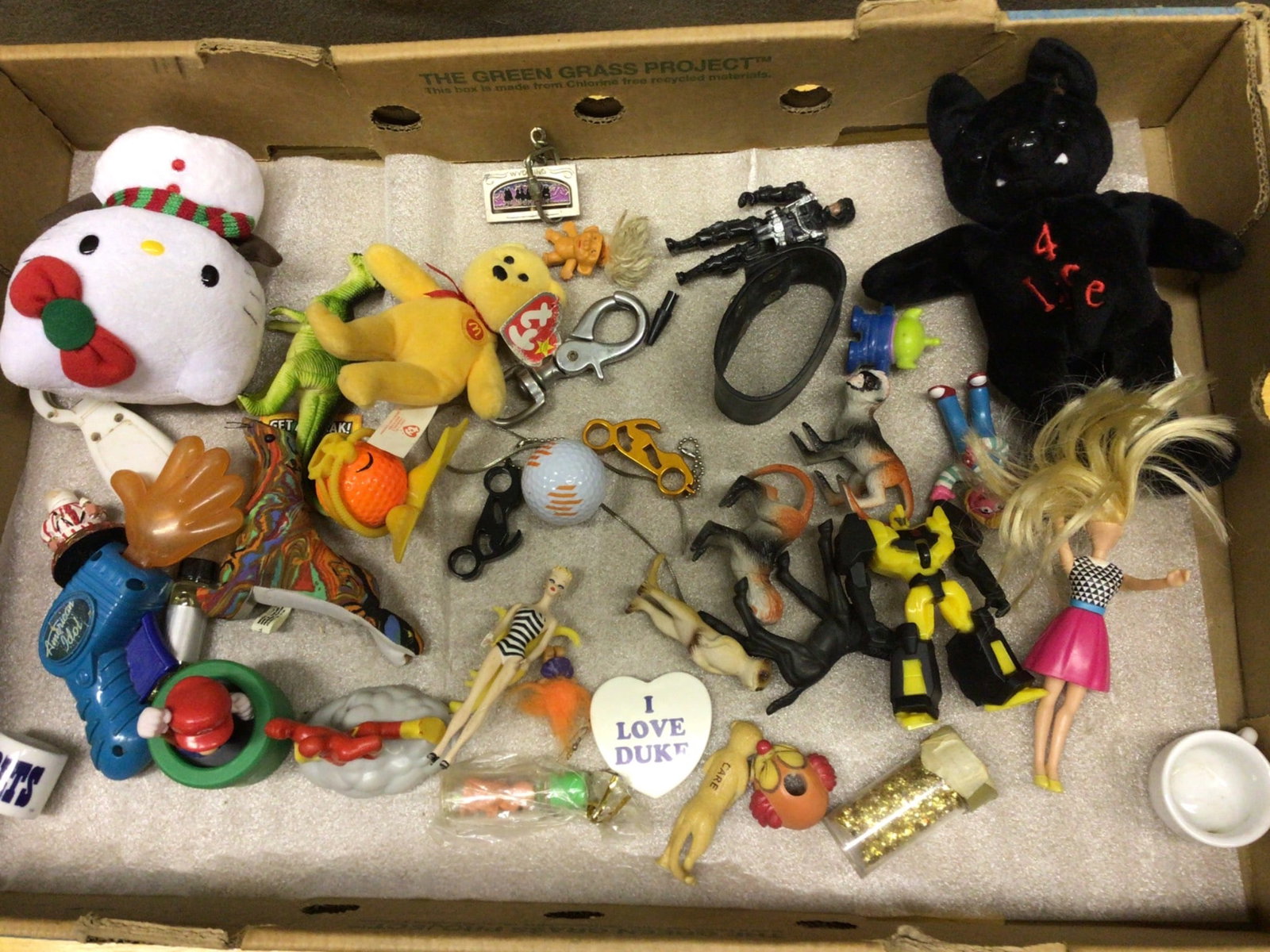 Toys, Plush, Figures, and Accessories in Cardboard Box (1 of 3)