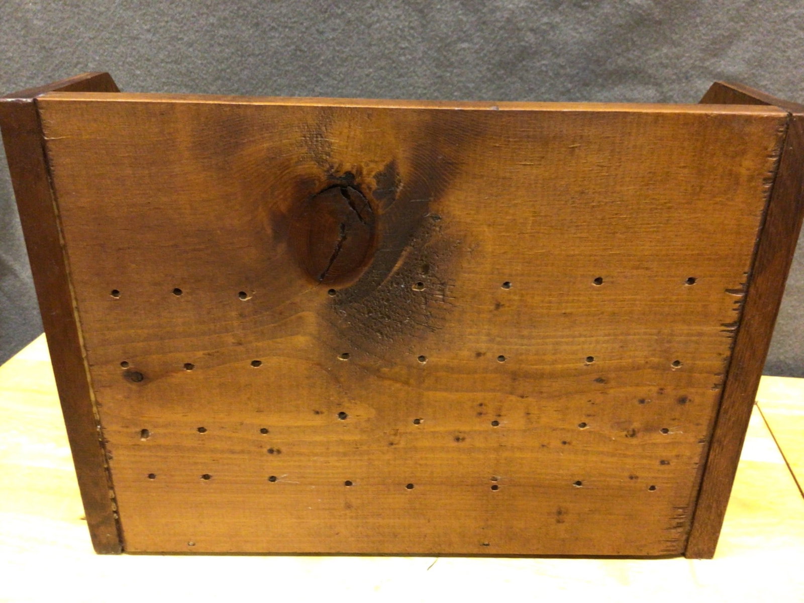 Wooden Bread Box With Hinged Lid and Carved 'Bread' Label - 3
