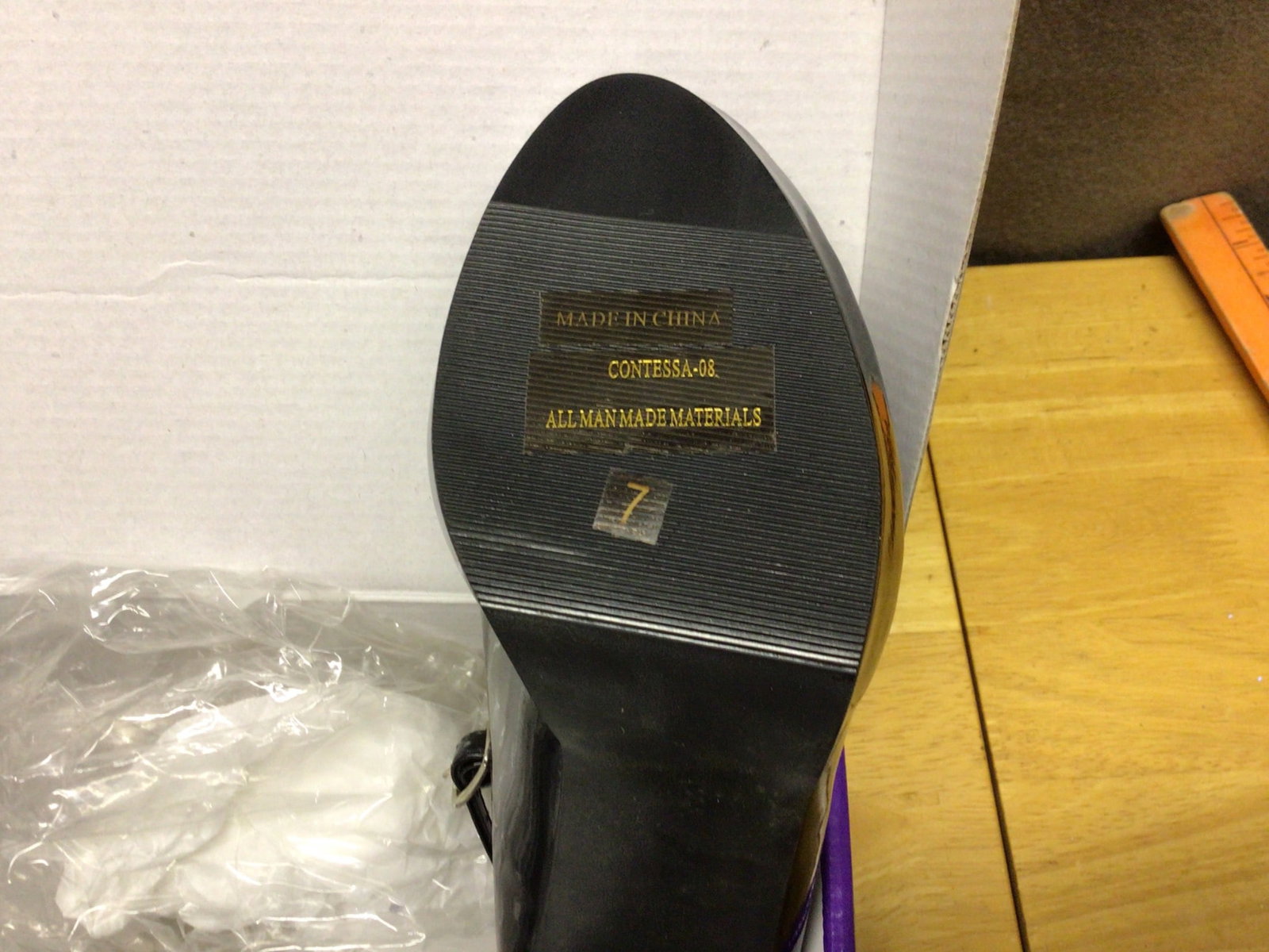 FunTasma Contessa-08 Black Patent High Heels, Size 7, New in Box - 2