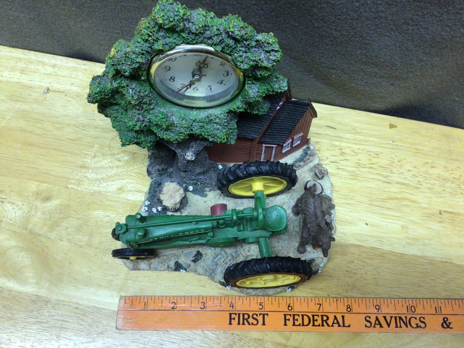 John Deere-Themed Desk Clock with Farm Scene - 3