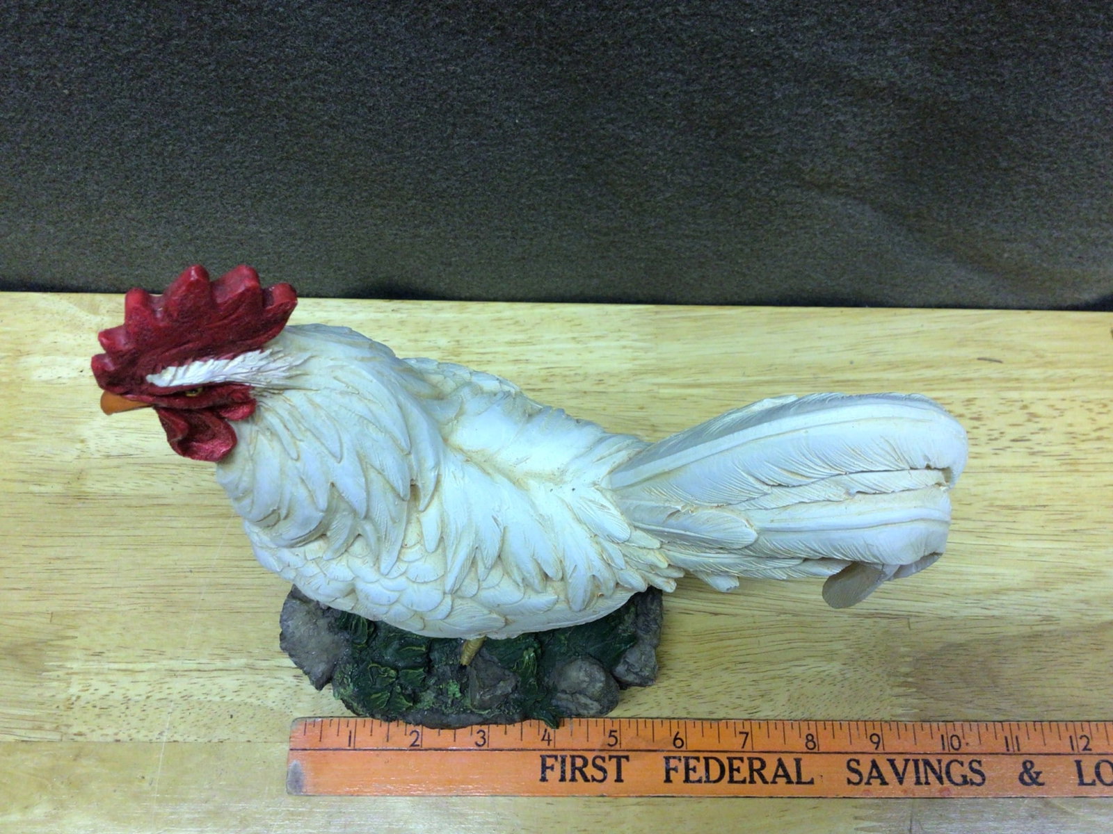 Decorative Resin Rooster Figurine With Base, Approximately 8 Inches Tall - 3