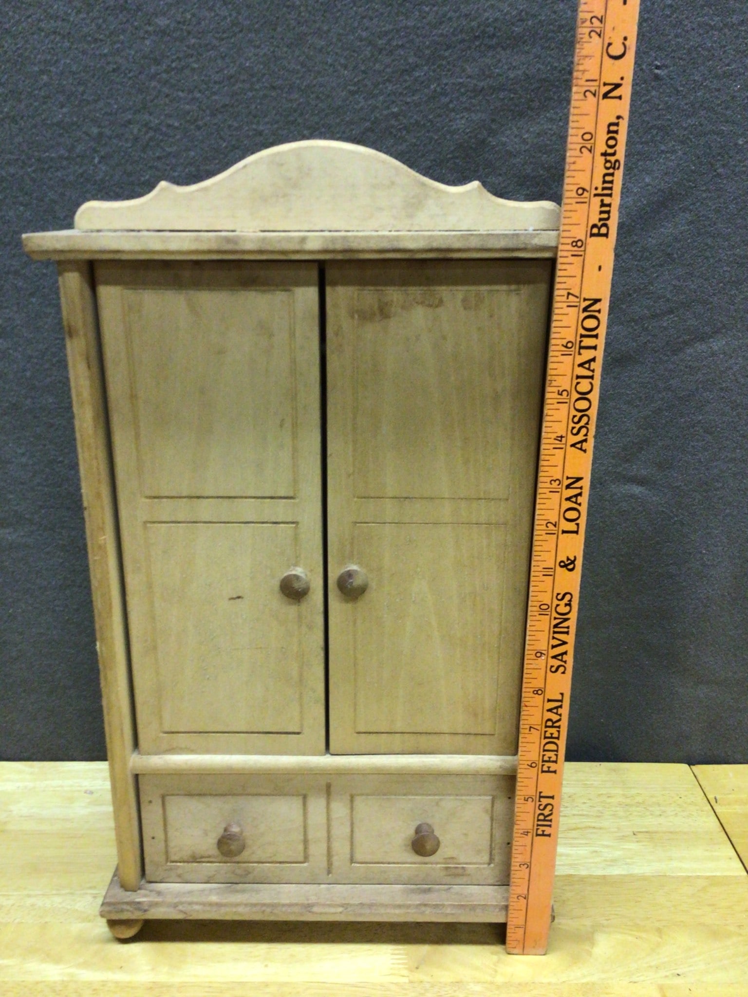 Wooden Miniature Cabinet with Double Doors and Drawers - 2