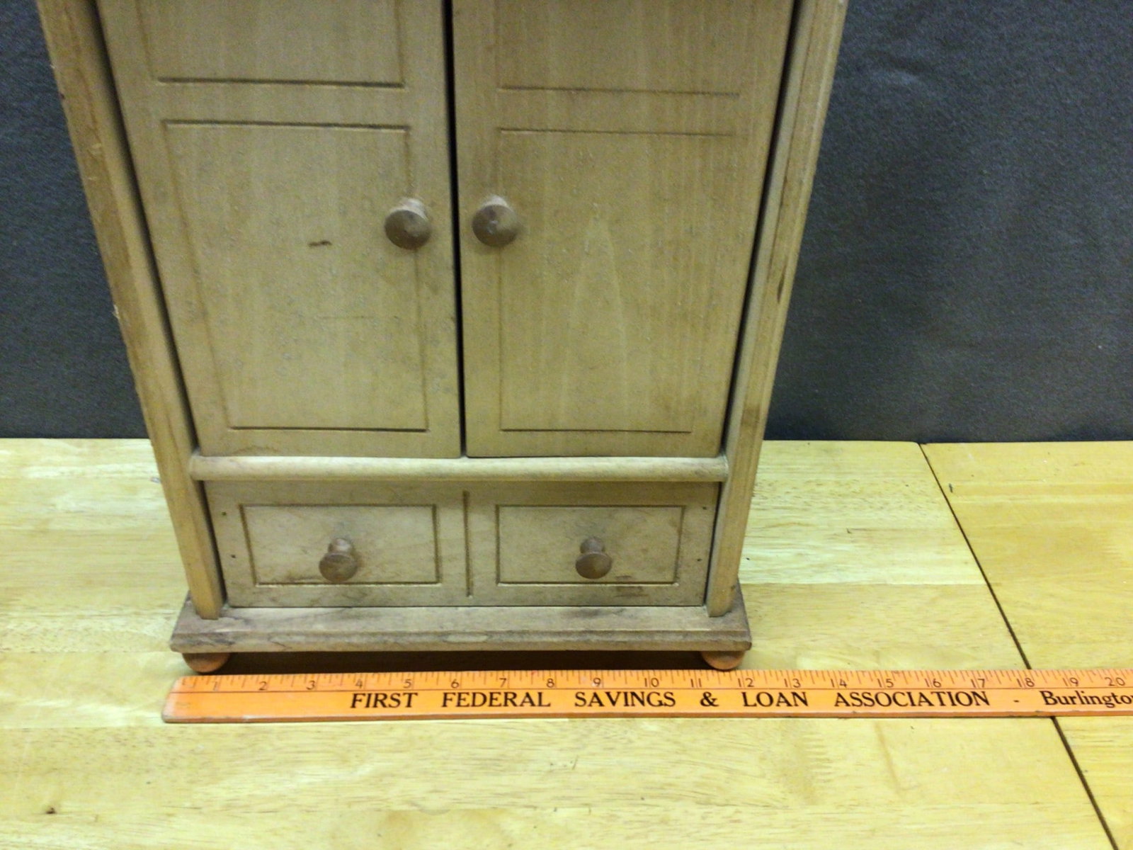 Wooden Miniature Cabinet with Double Doors and Drawers - 3