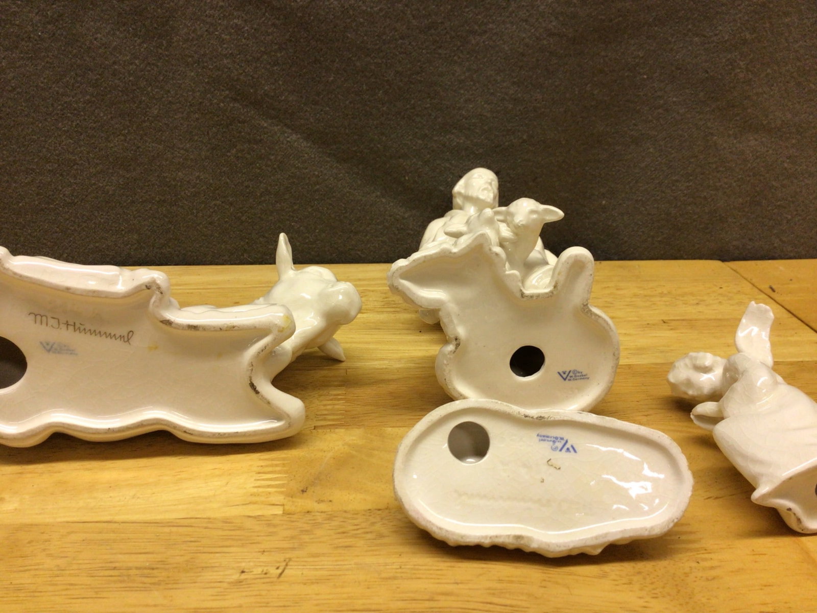 White Ceramic Nativity Figurine Set with Manufacturer Marks - 2