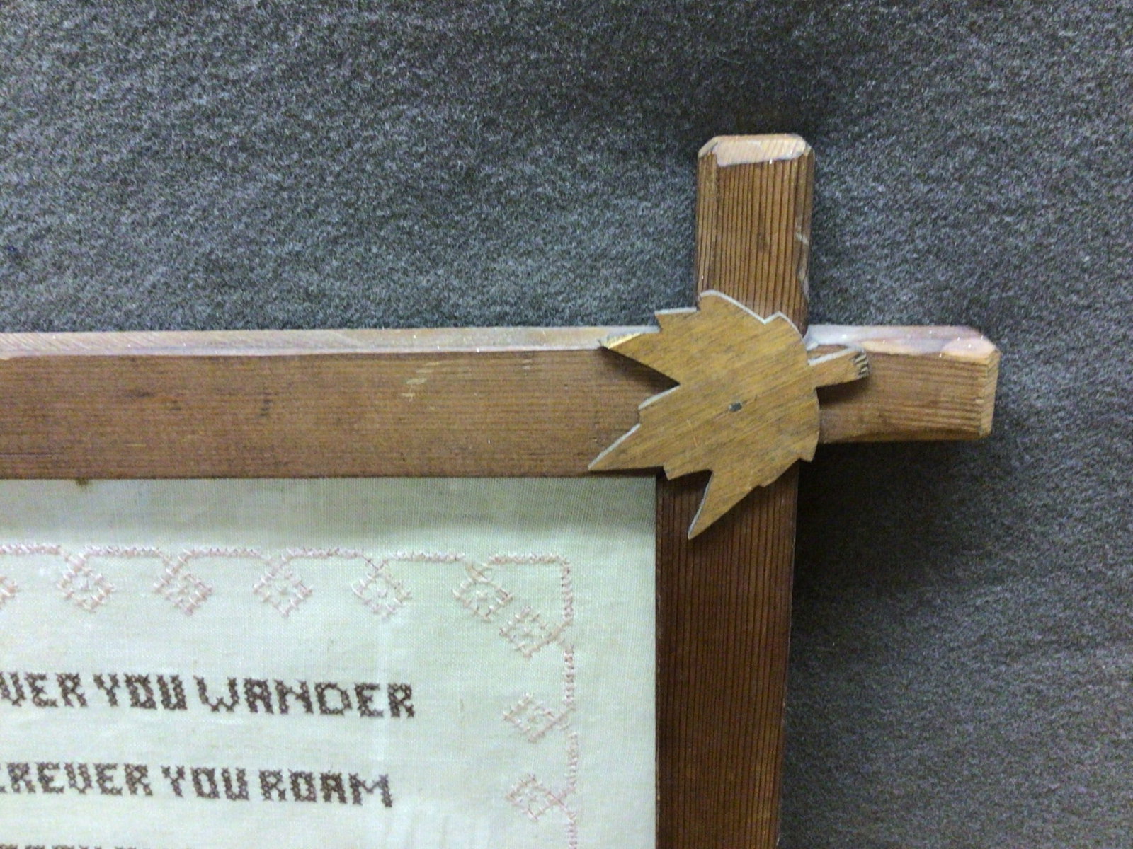 Hand-Stitched Cross-Stitch Framed Artwork with Wooden Frame - 4