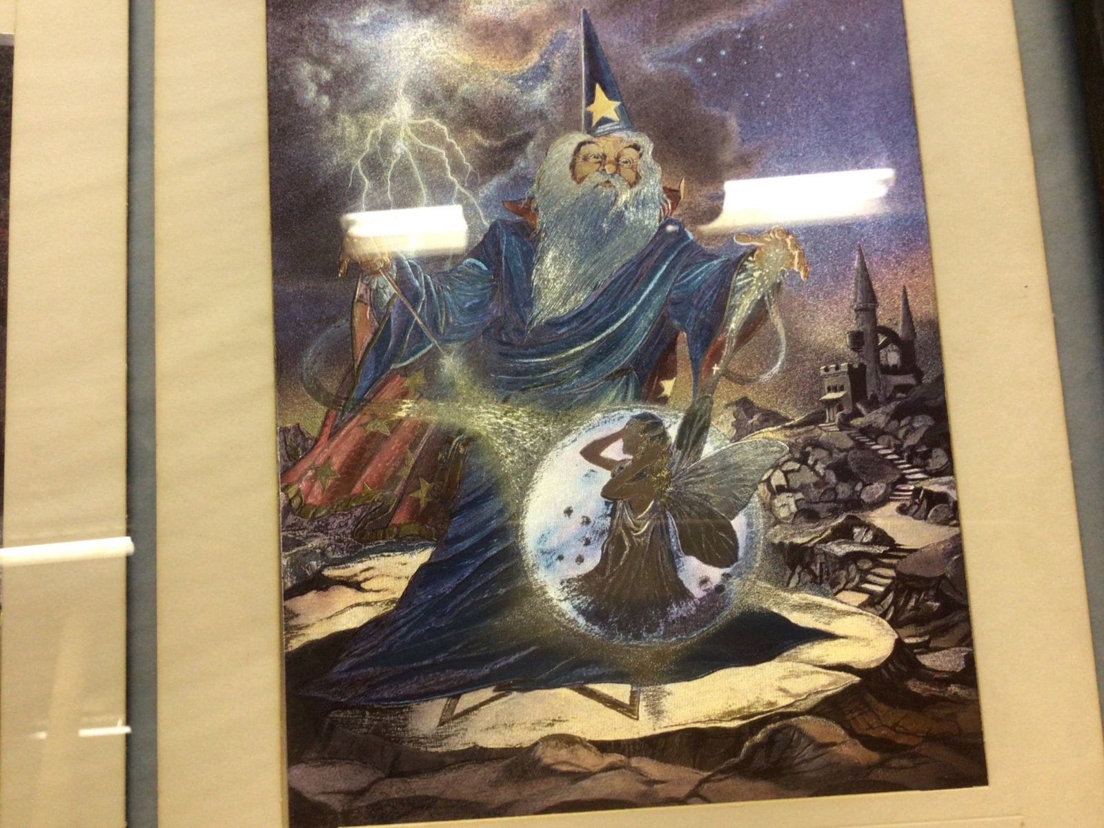 Framed Triptych Print Series Featuring Wizard and Fantasy Imagery - 4
