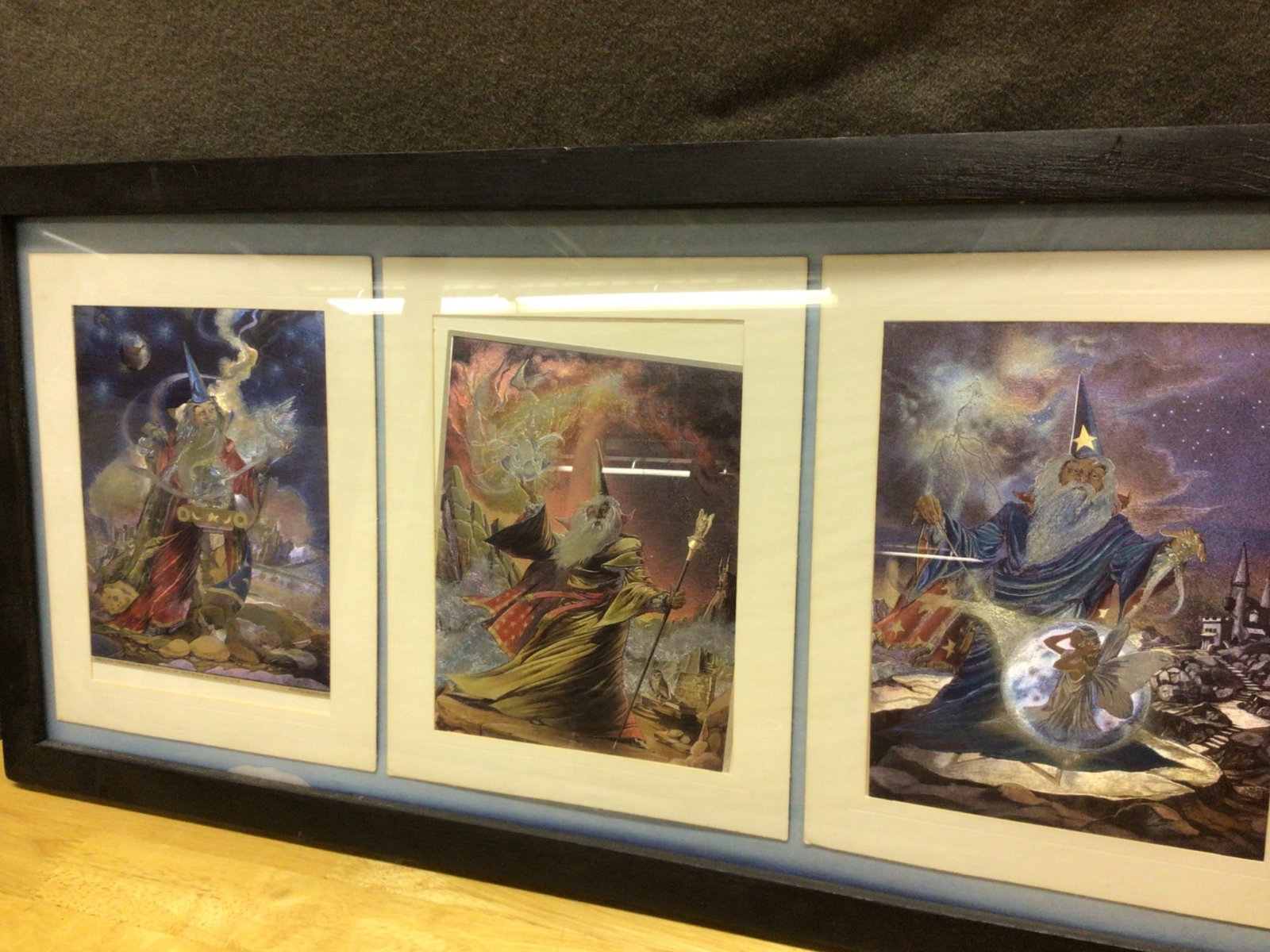 Framed Triptych Print Series Featuring Wizard and Fantasy Imagery - 5