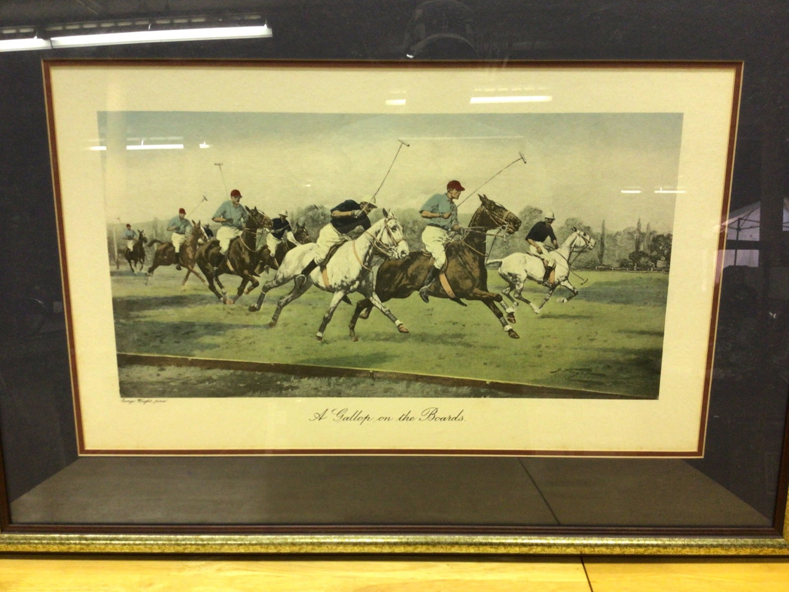 Framed Print 'A Gallop on the Boards' Polo Scene - 2
