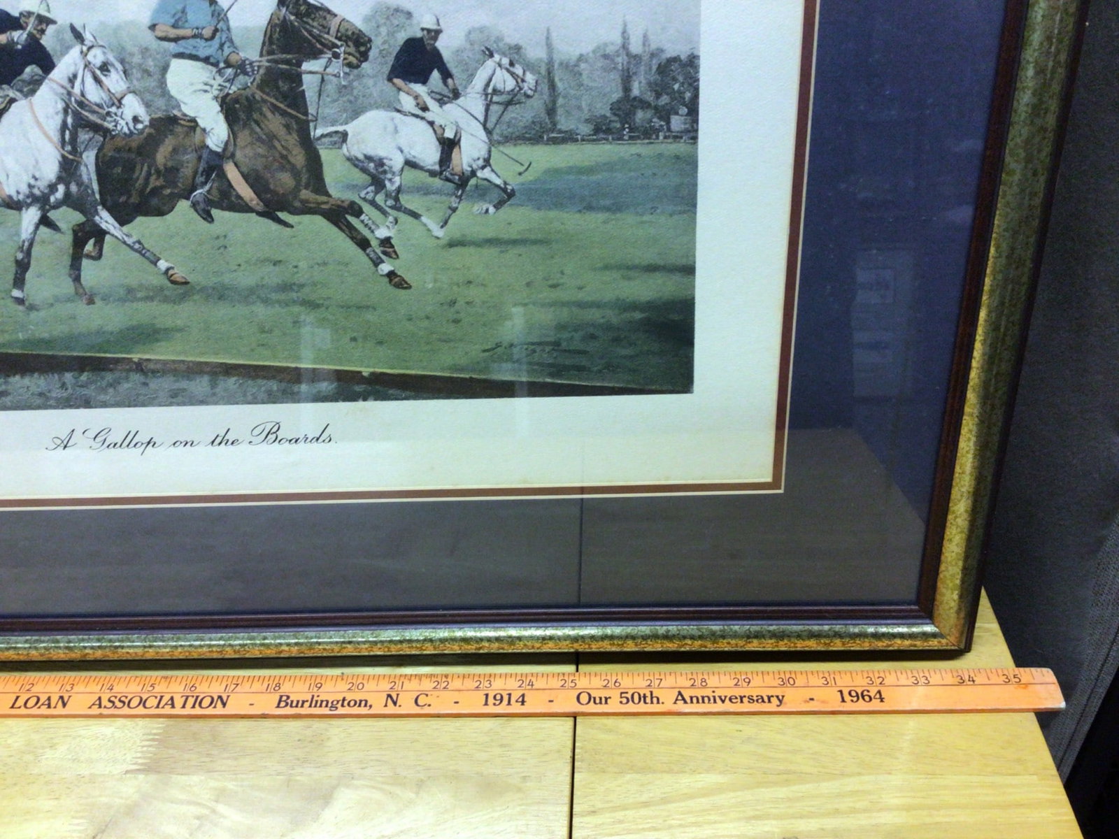 Framed Print 'A Gallop on the Boards' Polo Scene - 3