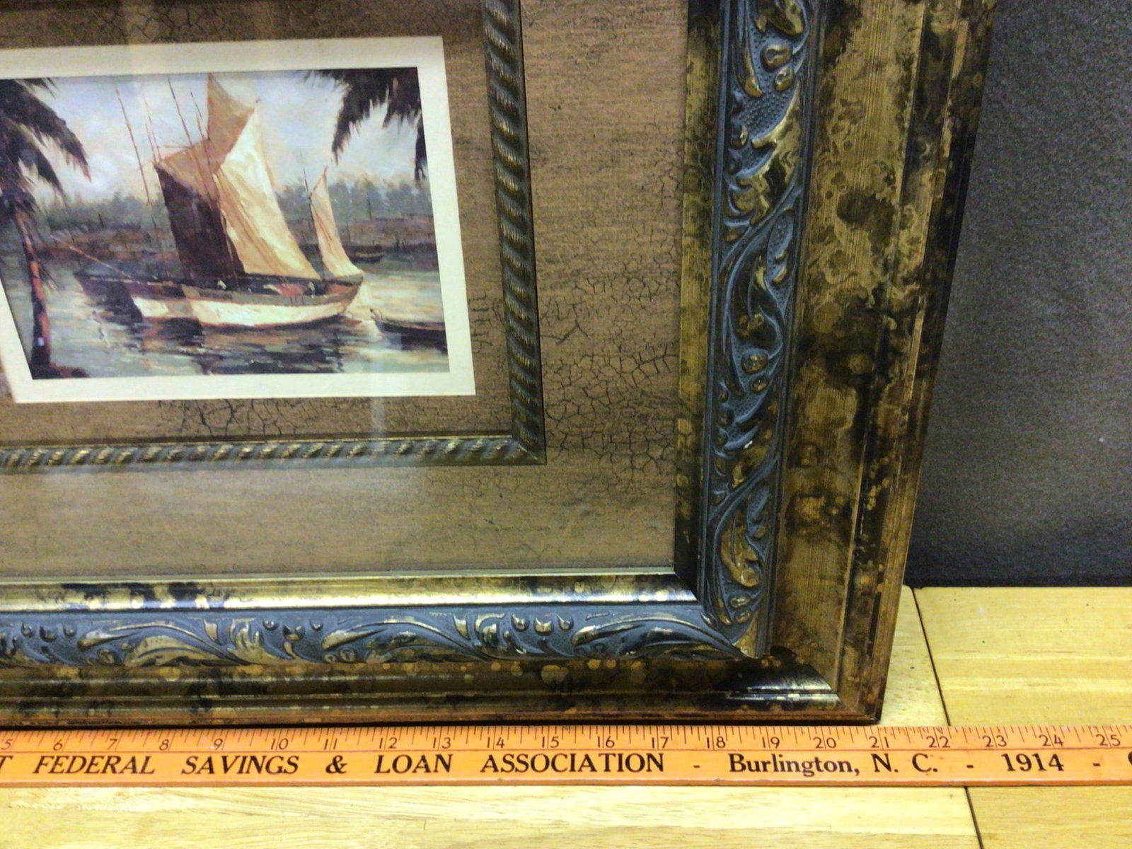 Framed Nautical Print With Decorative Double Layer Frame - 2