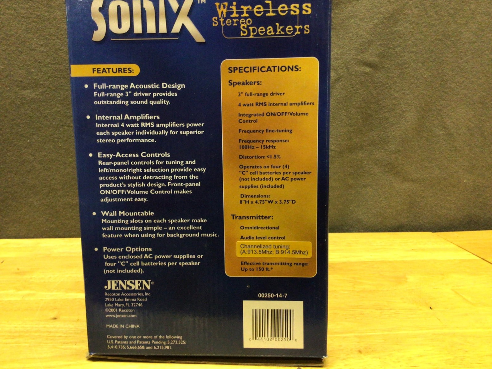 Jensen JWS50 Wireless Stereo Speakers with Transmitter and Adapter - 2