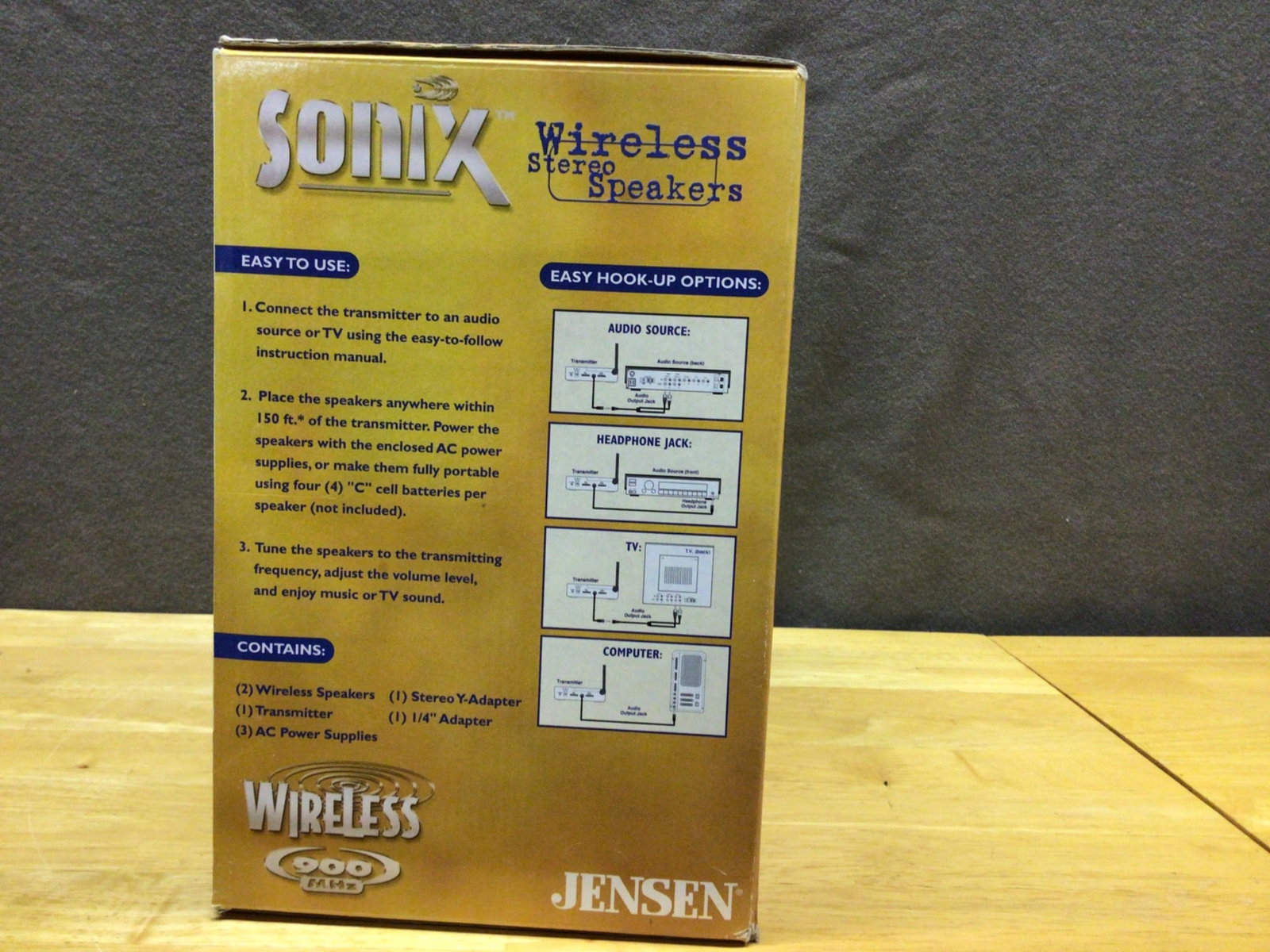 Jensen JWS50 Wireless Stereo Speakers with Transmitter and Adapter - 4