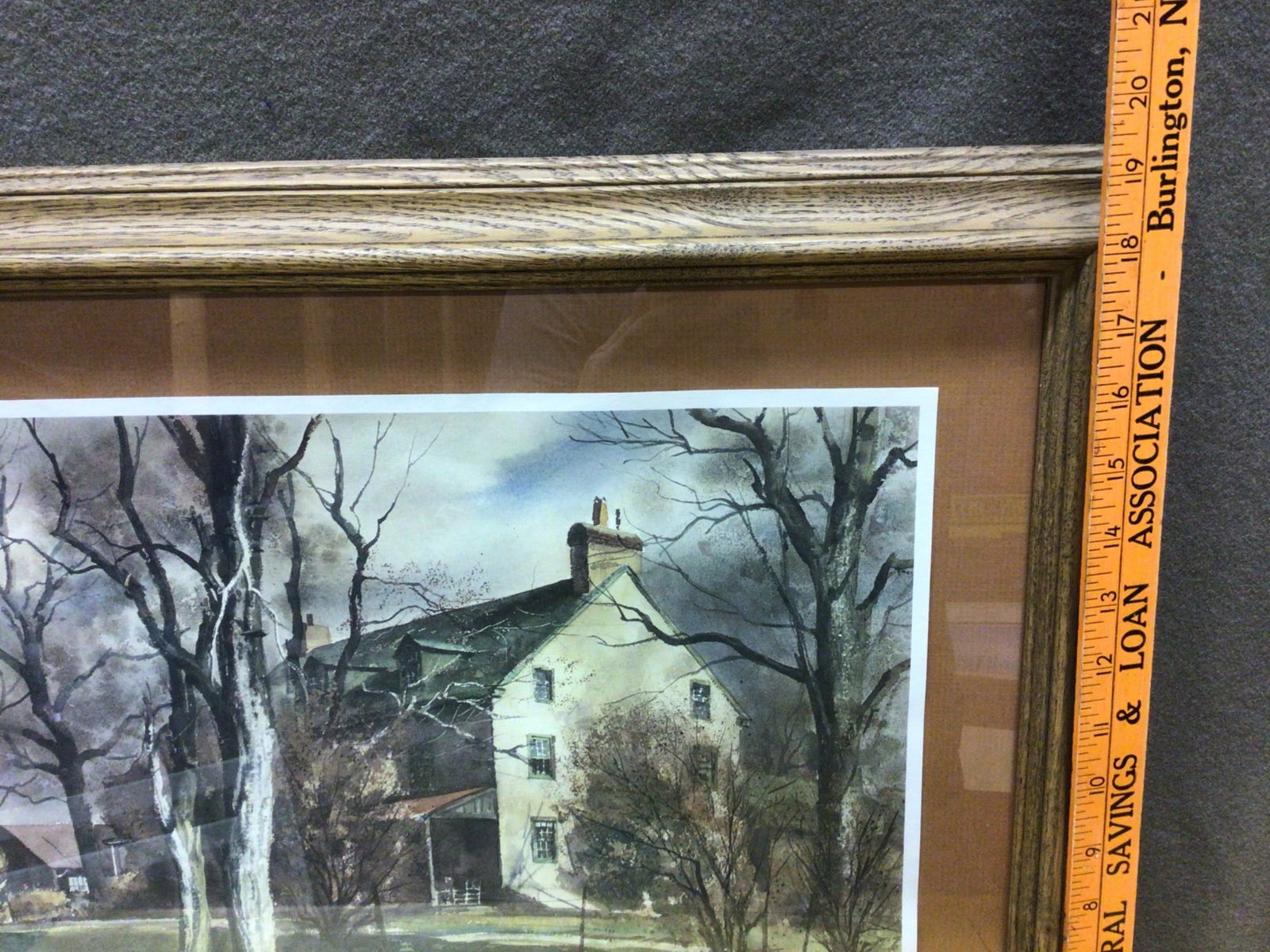 Signed Randolph Bye Framed Watercolor Print in Oak Frame - 4