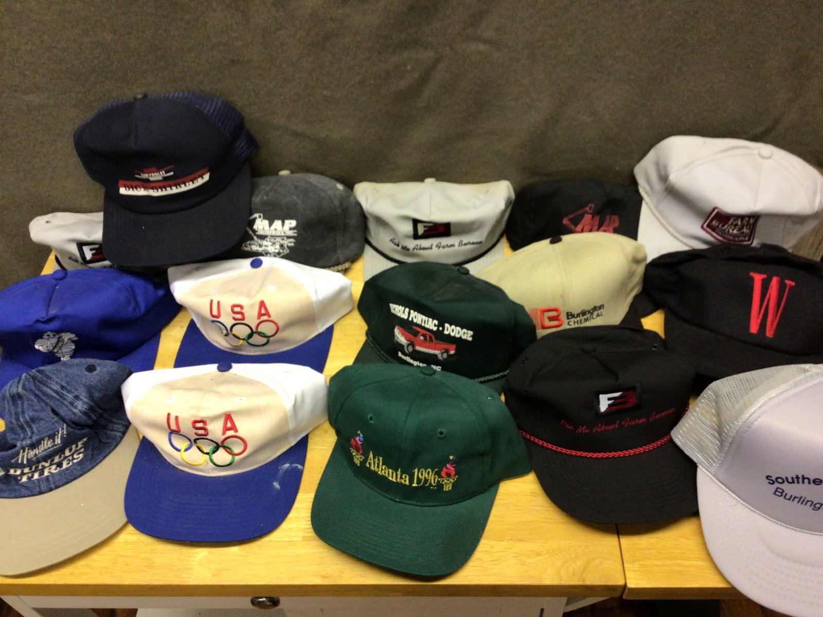 Logo Hats Featuring USA Olympics, Atlanta 1996, and Automotive Brands (1 of 6)
