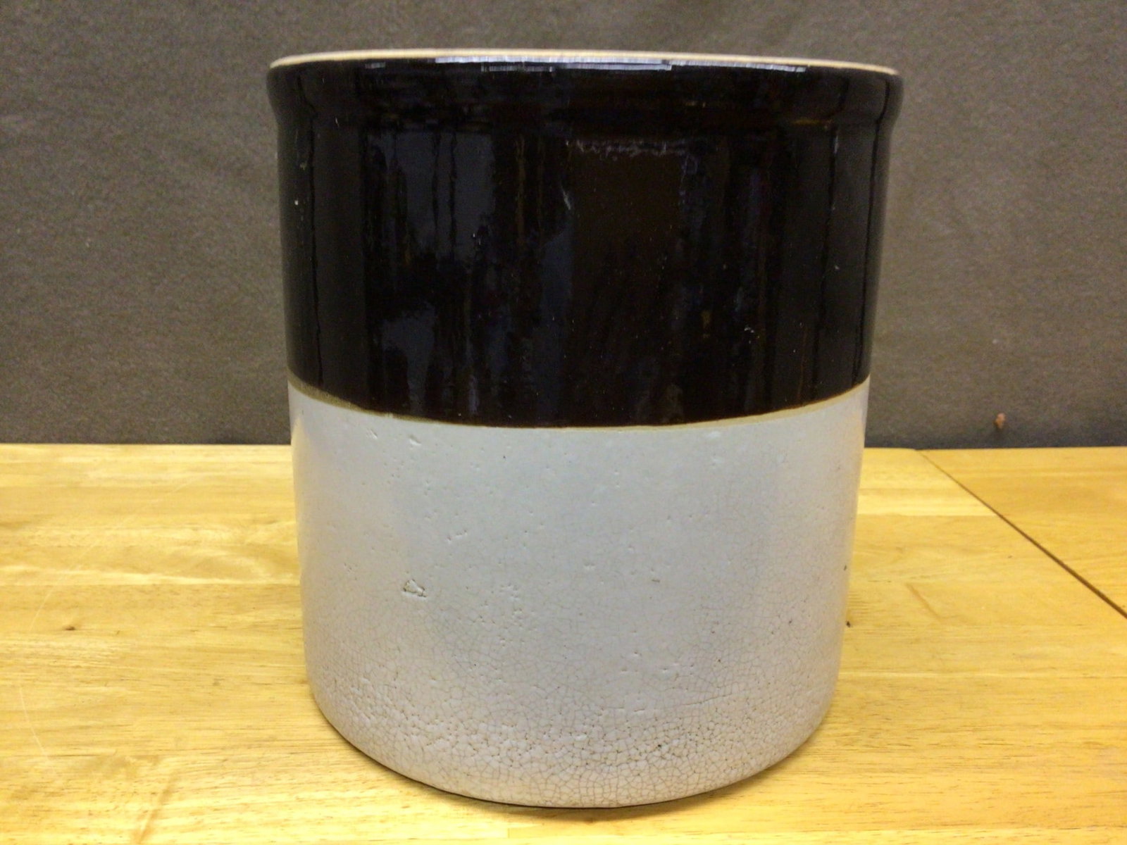 Stoneware Crock With Brown Glaze and Stamped Number '2' - 3