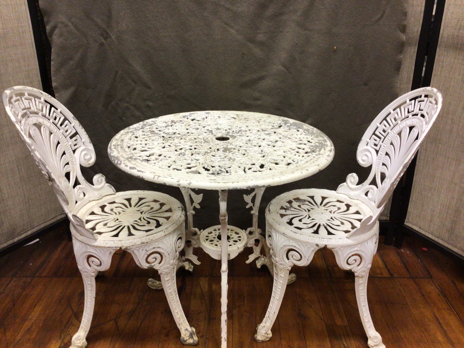 Cast aluminum Patio Set with Round Table and Two Chairs (1 of 7)