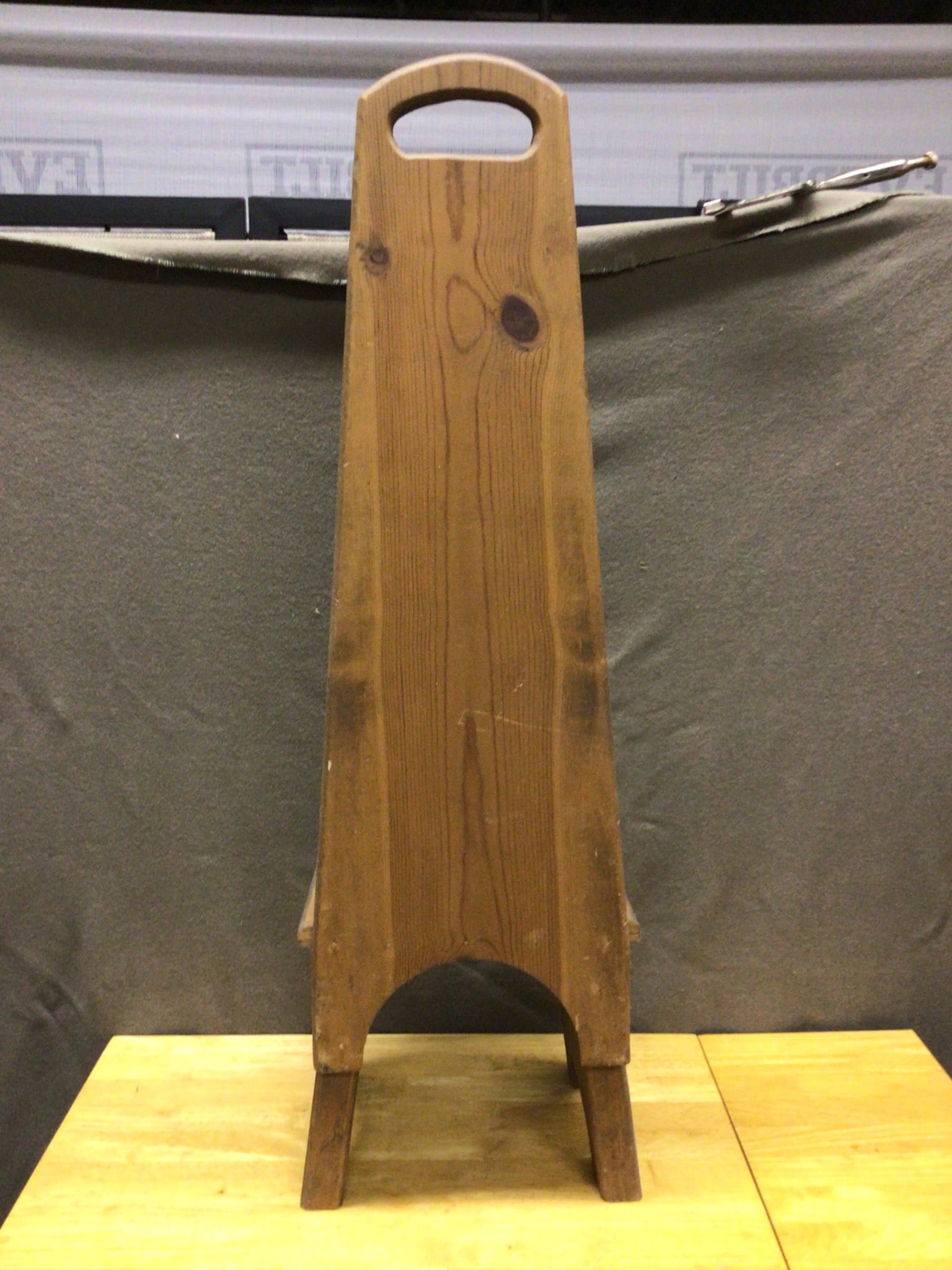 Handcrafted Wooden Stool with Backrest, 38 Inches Tall and 12 Inches Wide - 2