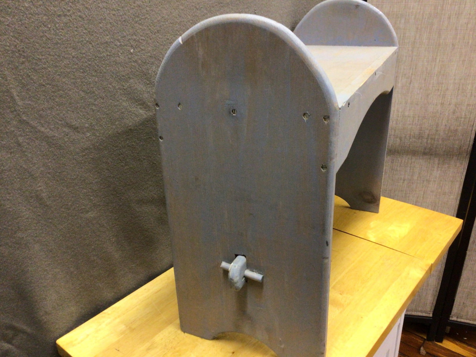 Handcrafted Wooden Bench With Blue Finish - 2