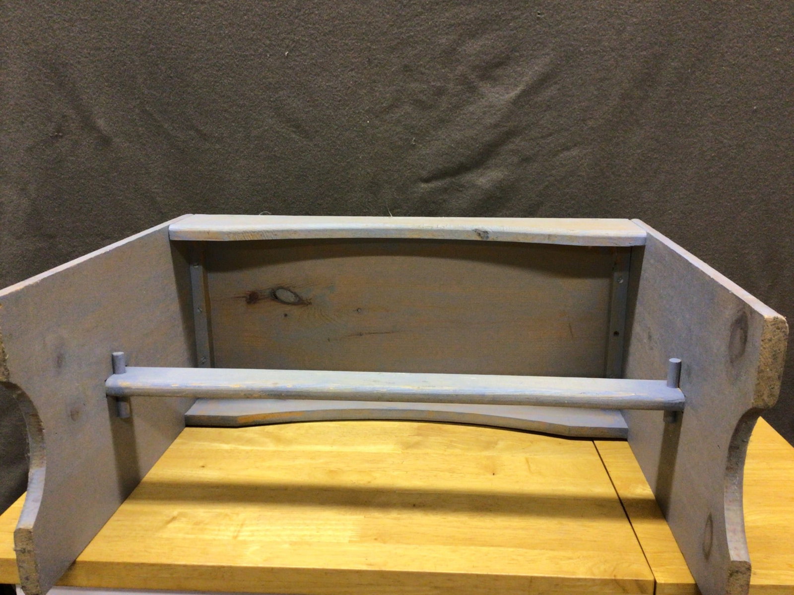 Handcrafted Wooden Bench With Blue Finish - 3