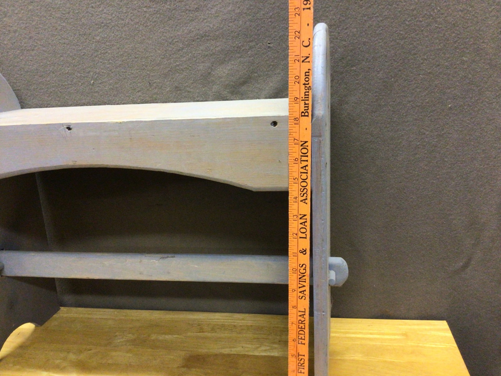 Handcrafted Wooden Bench With Blue Finish - 4
