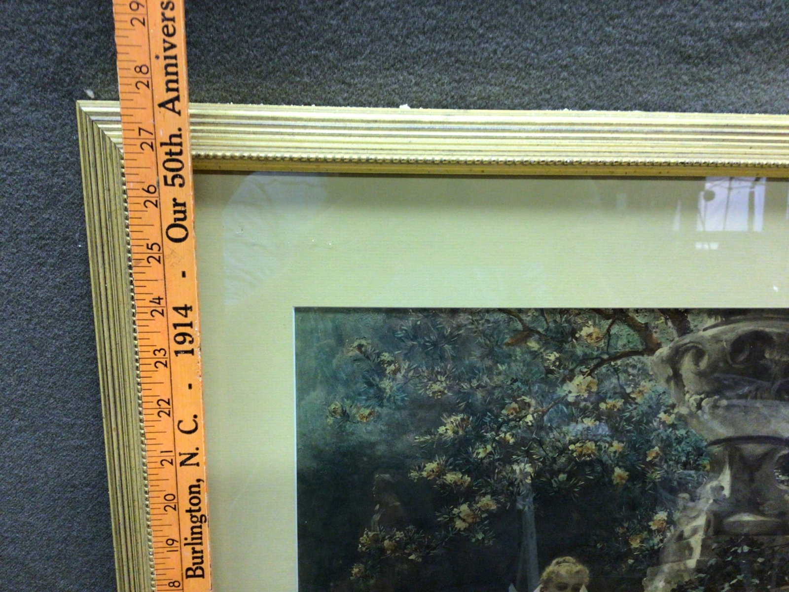 Framed Artwork by H. Schram Dated 1923 with Glass Covering - 5