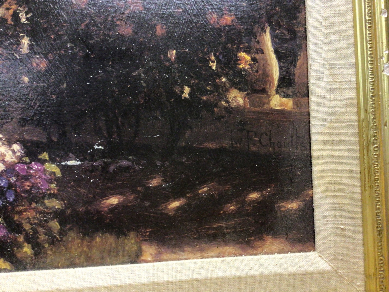 Framed Landscape Oil Painting Signed by F. Church - 2