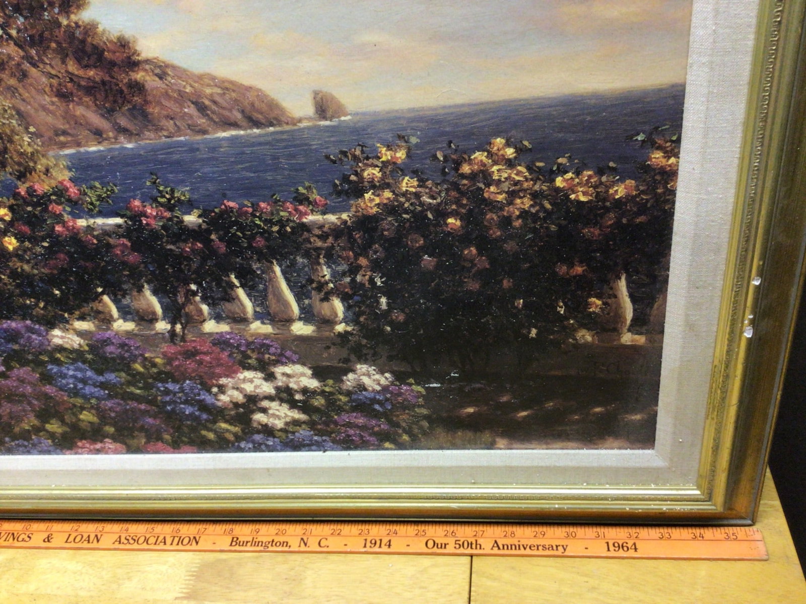 Framed Landscape Oil Painting Signed by F. Church - 3