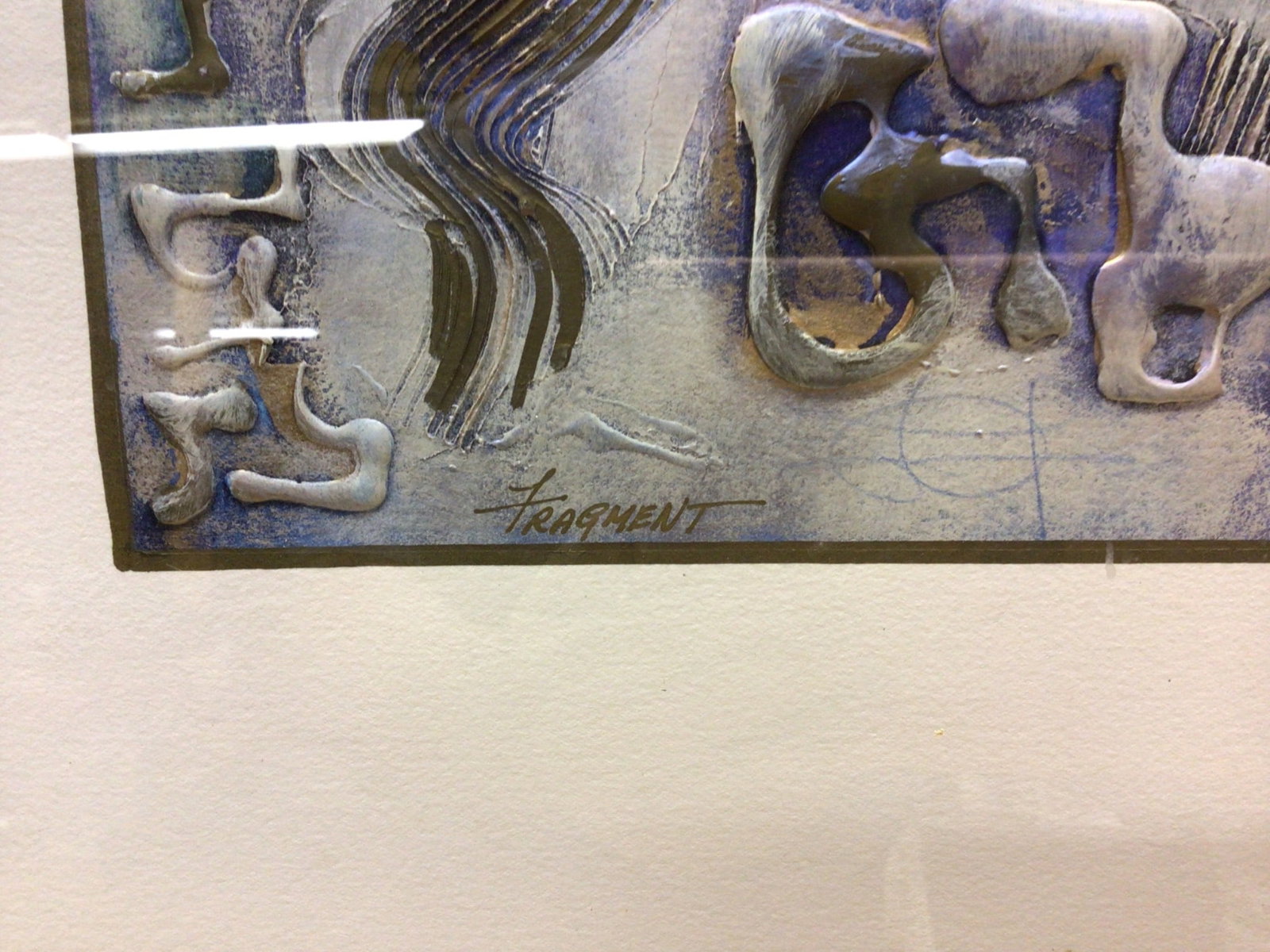 Hand-Painted Mixed Media Artwork Signed 'Fragment' by Unknown Artist - 3