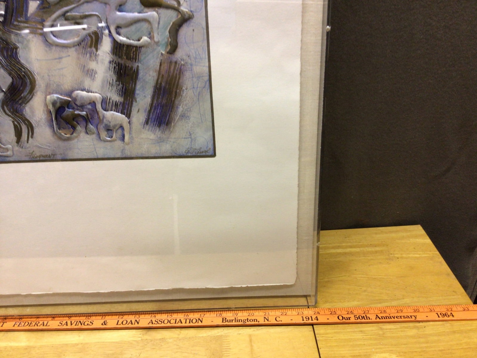 Hand-Painted Mixed Media Artwork Signed 'Fragment' by Unknown Artist - 7