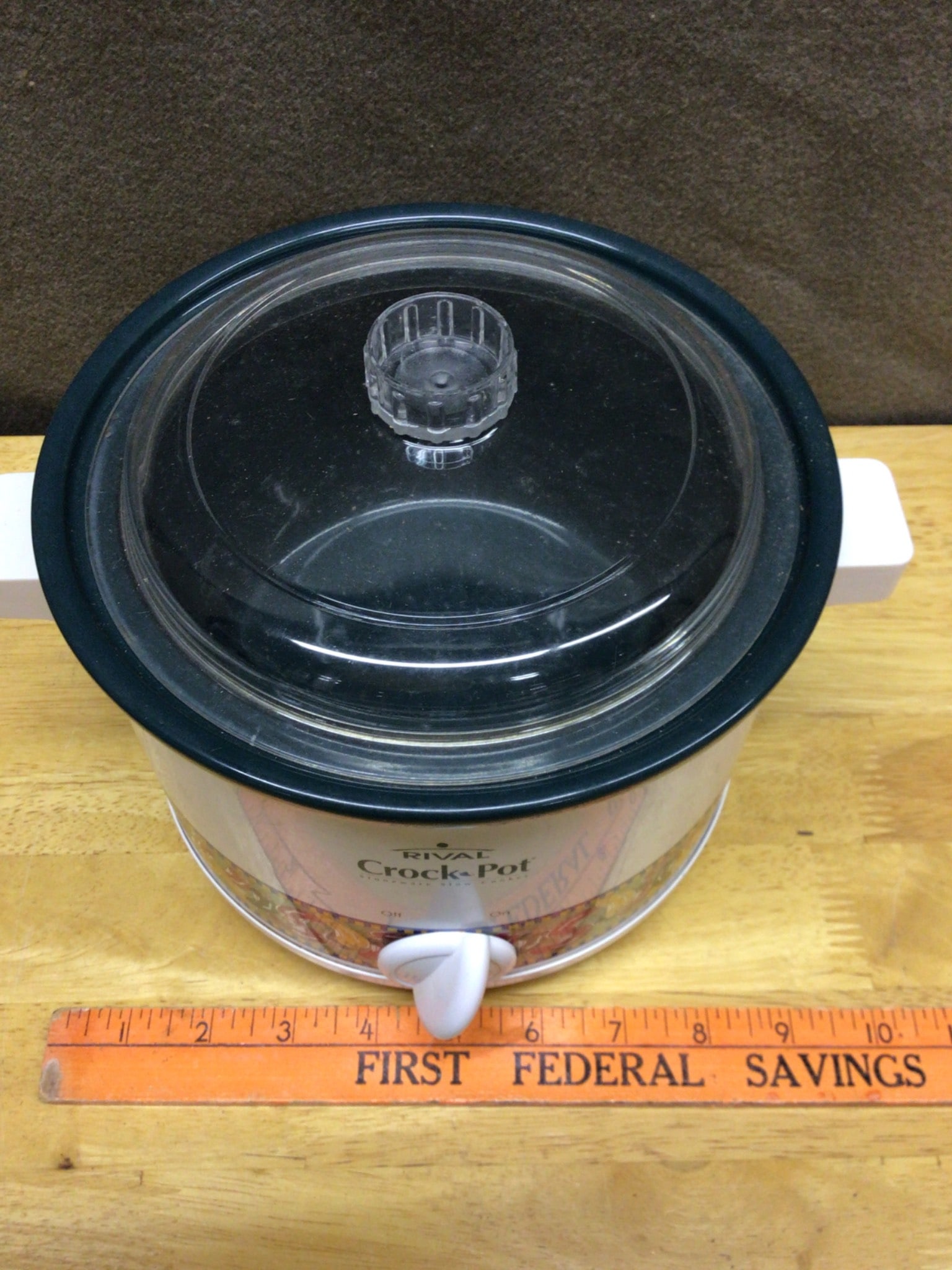Rival Crock-Pot Slow Cooker Model 3100 With Glass Lid And Floral Detail - 3