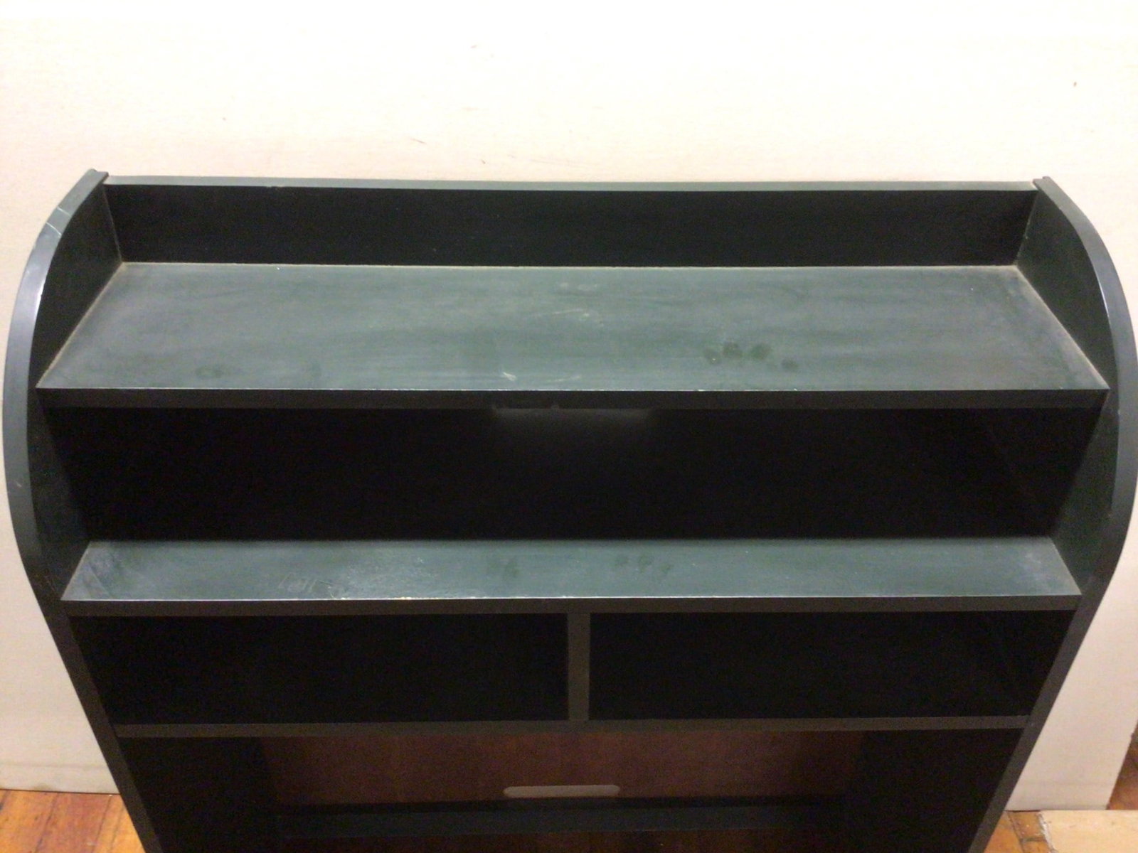 Black Wooden Shelving Unit, 45 Inches Tall, 35 1/2 Inches Wide - 2