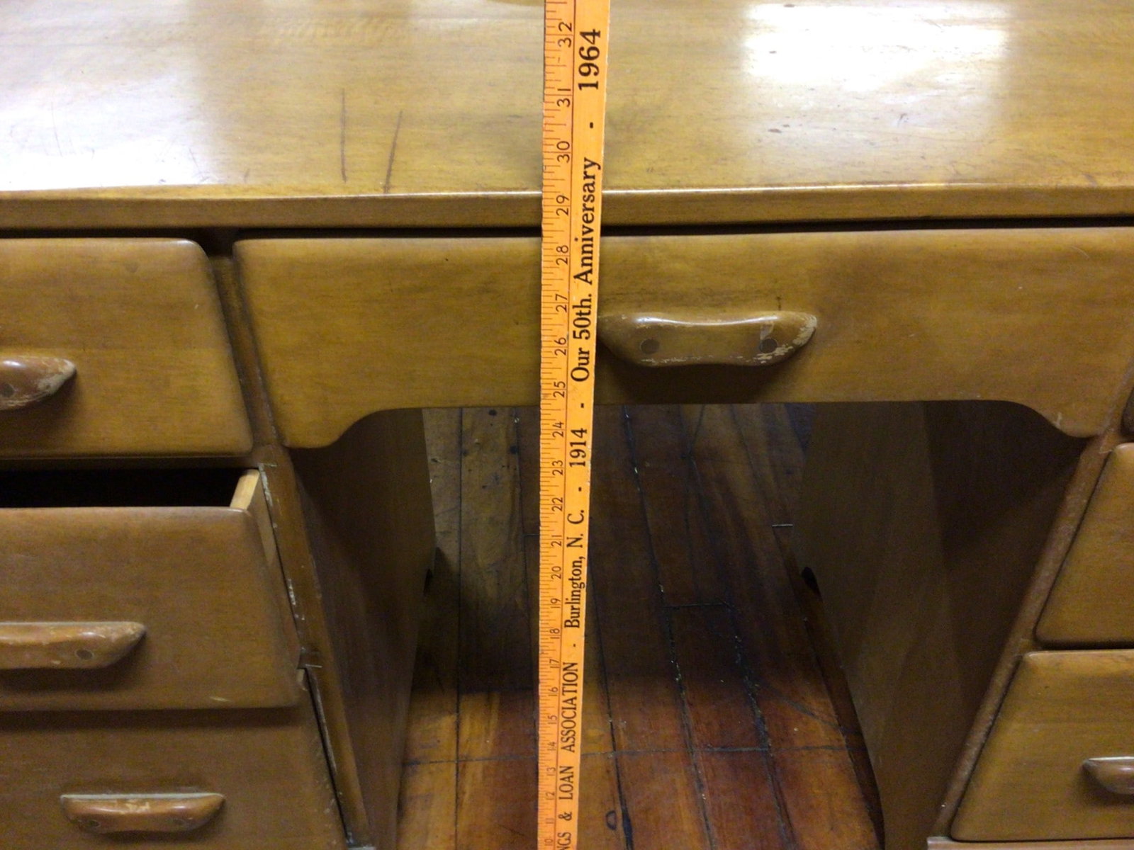 Wooden Desk With Seven Drawers, 42 x 20 Inches - 6
