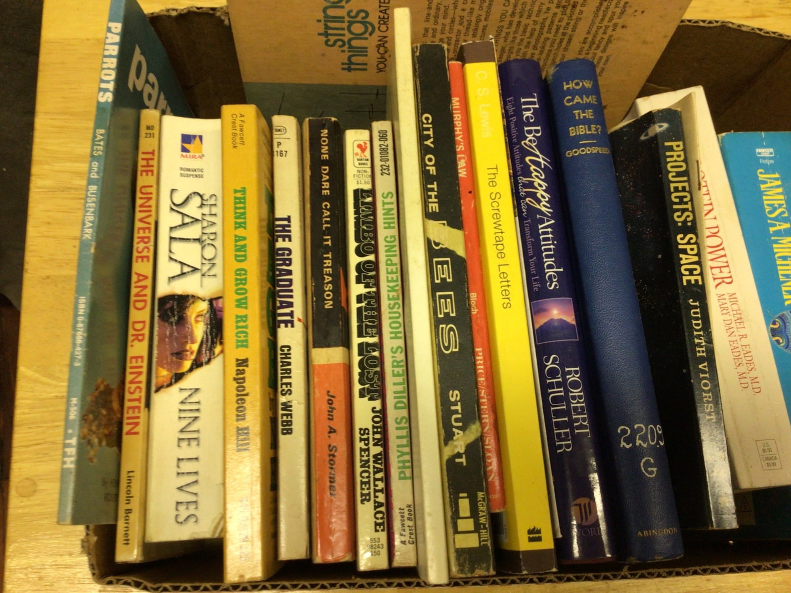 Books on Varied Topics: This collection includes over a dozen books covering a range of subjects and genres. Titles in this lot include works such as 'Hawaii' by James A. Michener, 'Protein Power' by Michael Eades and Mary