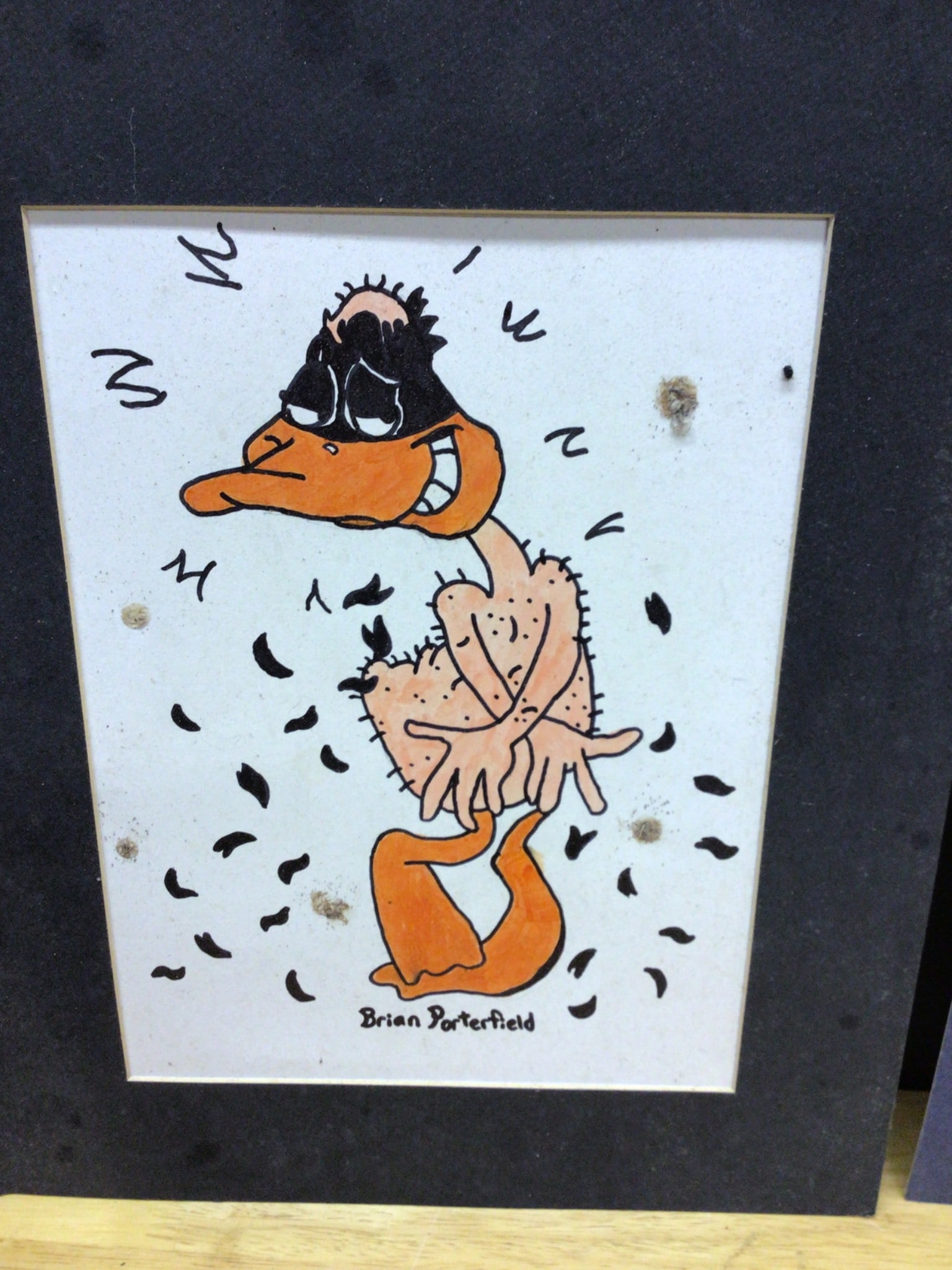 Two Hand-Drawn Cartoon Illustrations Signed by Brian Porterfield - 2