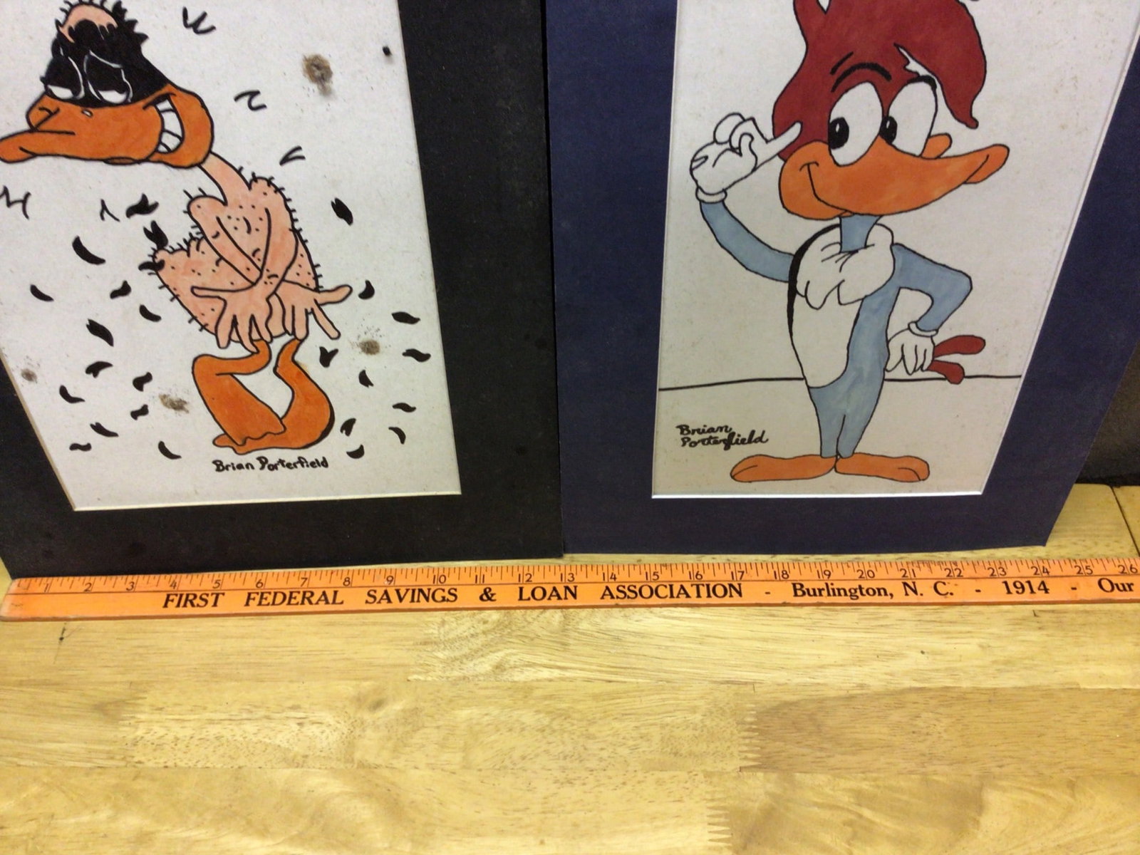 Two Hand-Drawn Cartoon Illustrations Signed by Brian Porterfield - 5