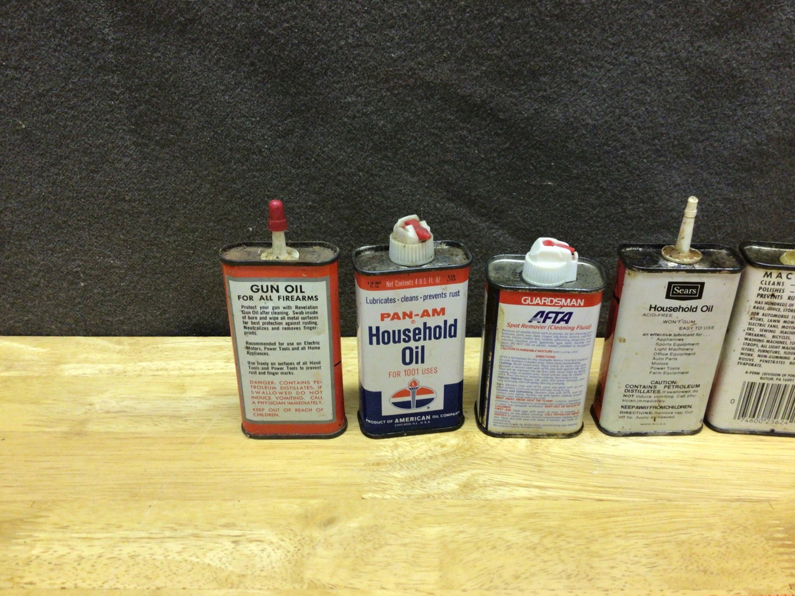Seven Vintage Oil and Fluid Tins Including Brands Such as Ronsonol and Pan-Am - 2