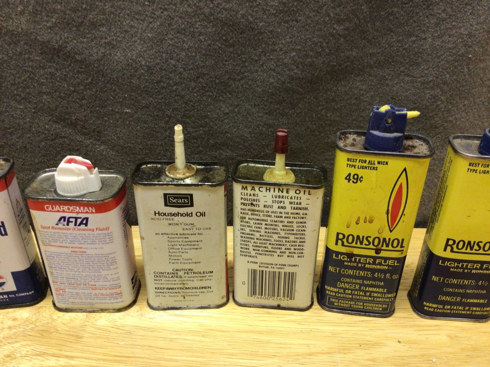 Seven Vintage Oil and Fluid Tins Including Brands Such as Ronsonol and Pan-Am - 3
