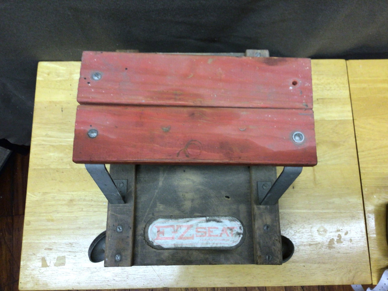 Wood and Metal Wheeled Step Stool Platform with Handle Bracket - 4