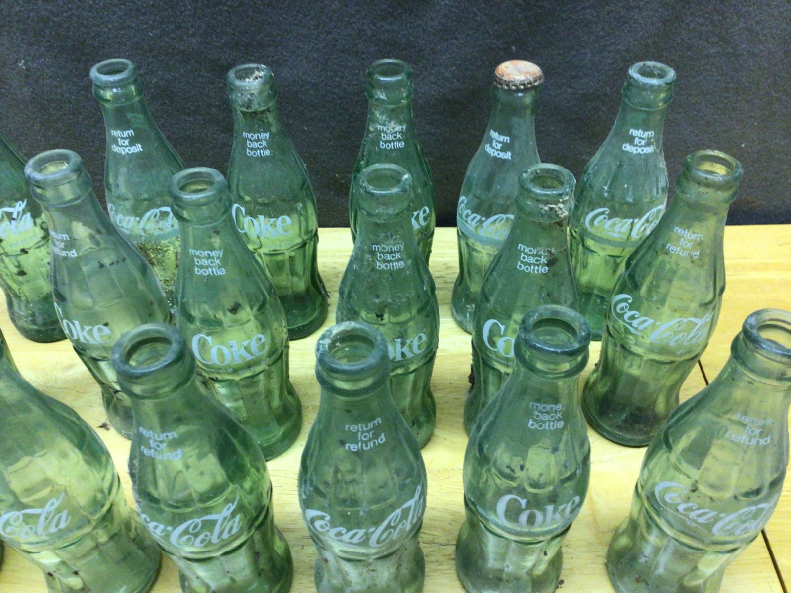 Empty Coca-Cola Glass Bottles With Embossed Text - 5