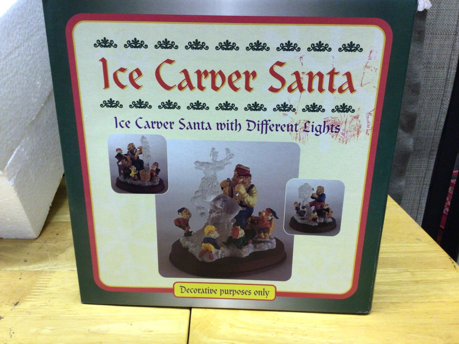 Ice Carver Santa Decorative Figurine With Lights - 2