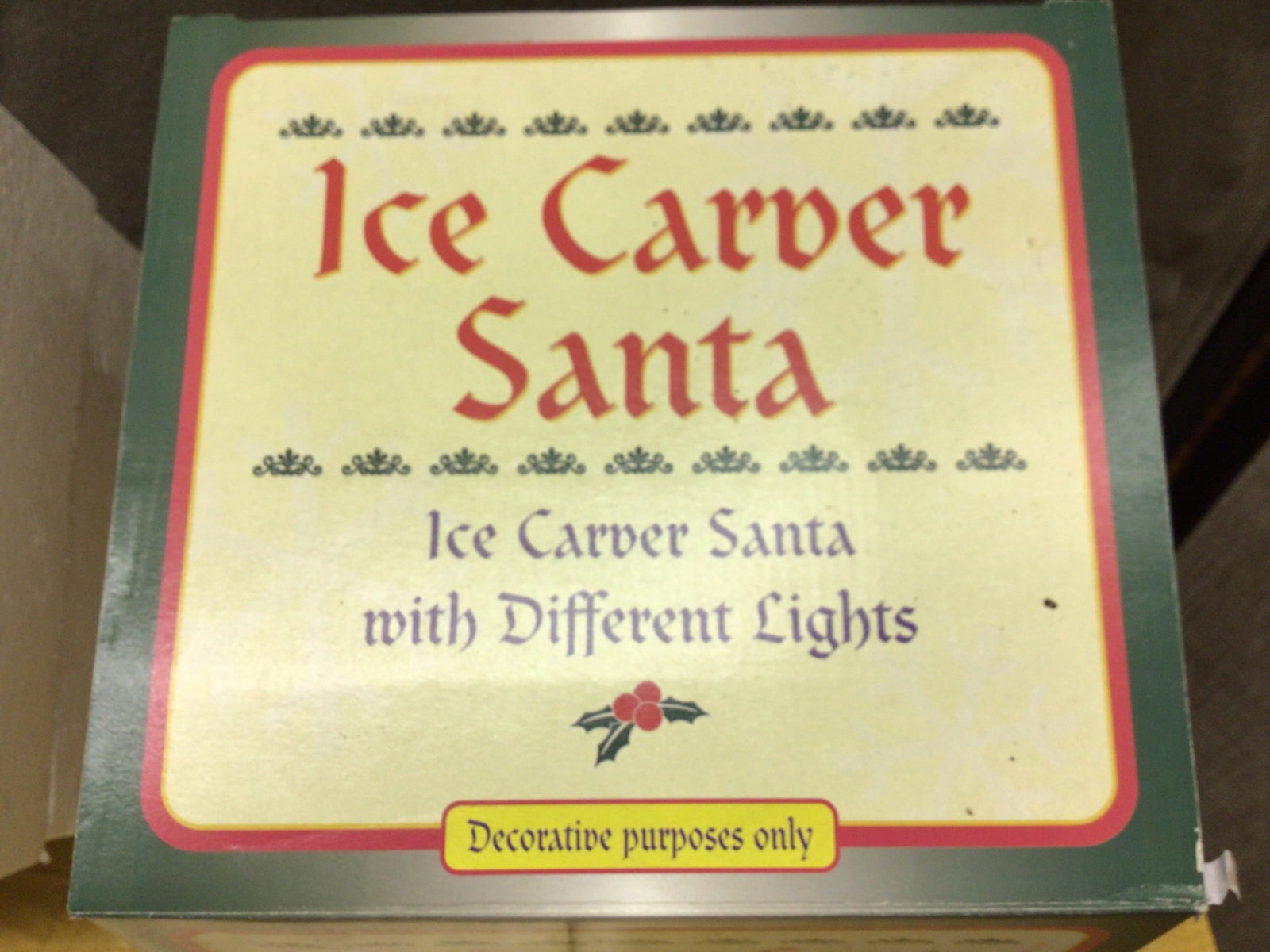 Ice Carver Santa Decorative Figurine With Lights - 3