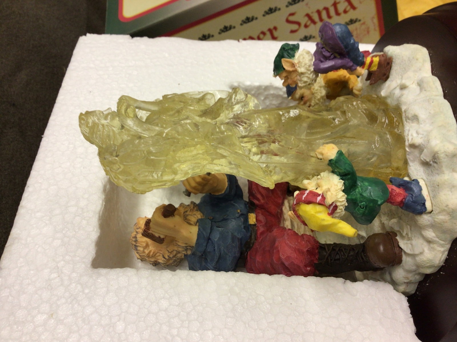 Ice Carver Santa Decorative Figurine With Lights - 6