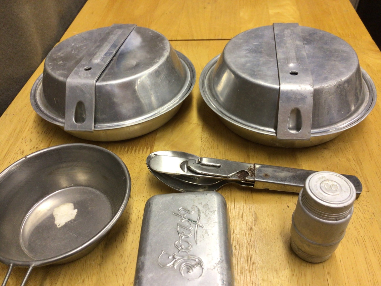 Aluminum Mess Kit with Utensils and Accessories, Never Used - 4